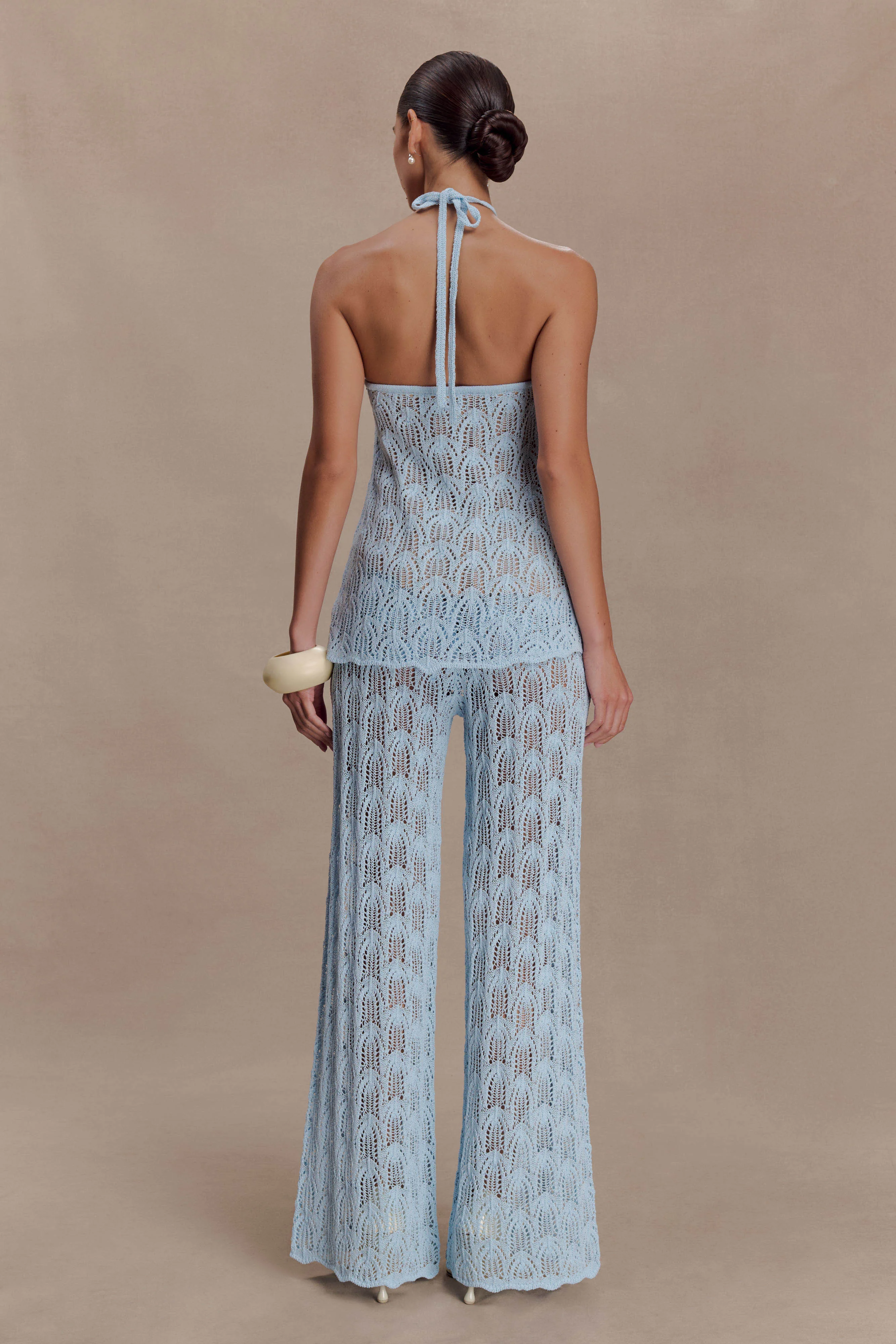 Corey Crochet Halter Neck Top - Light Blue - Image 5