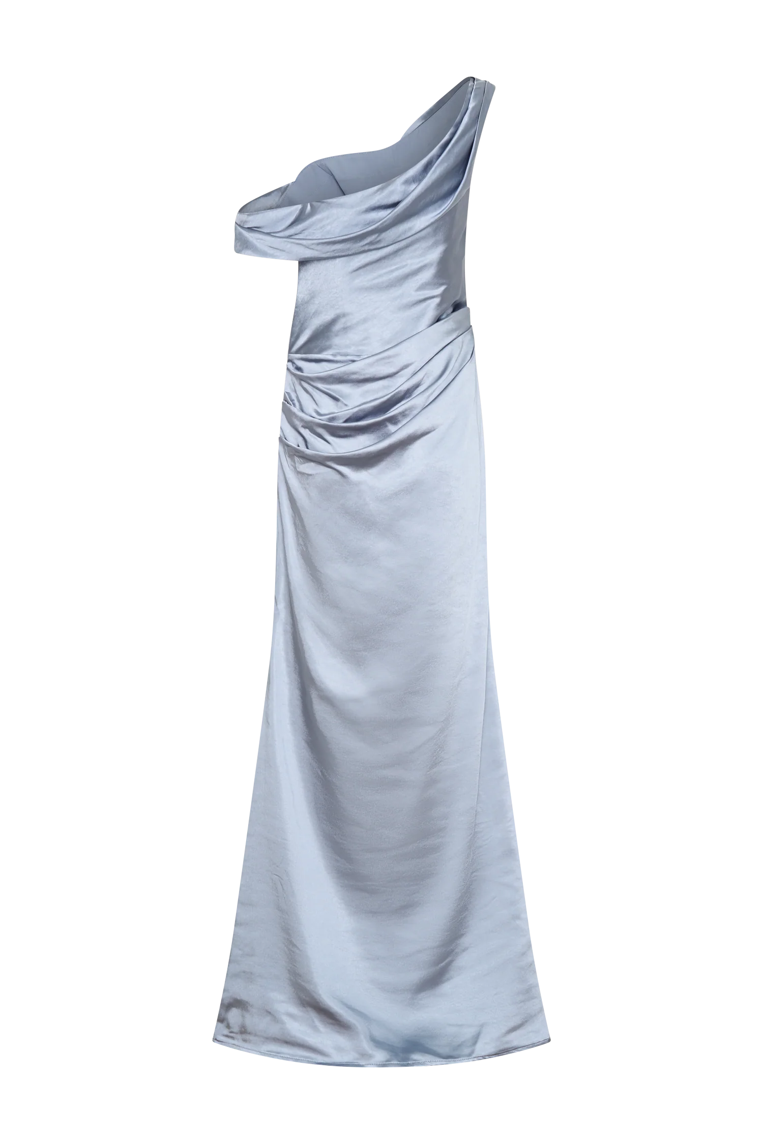 Dalia Off Shoulder Satin Maxi Dress - Frosted Blue - Image 10