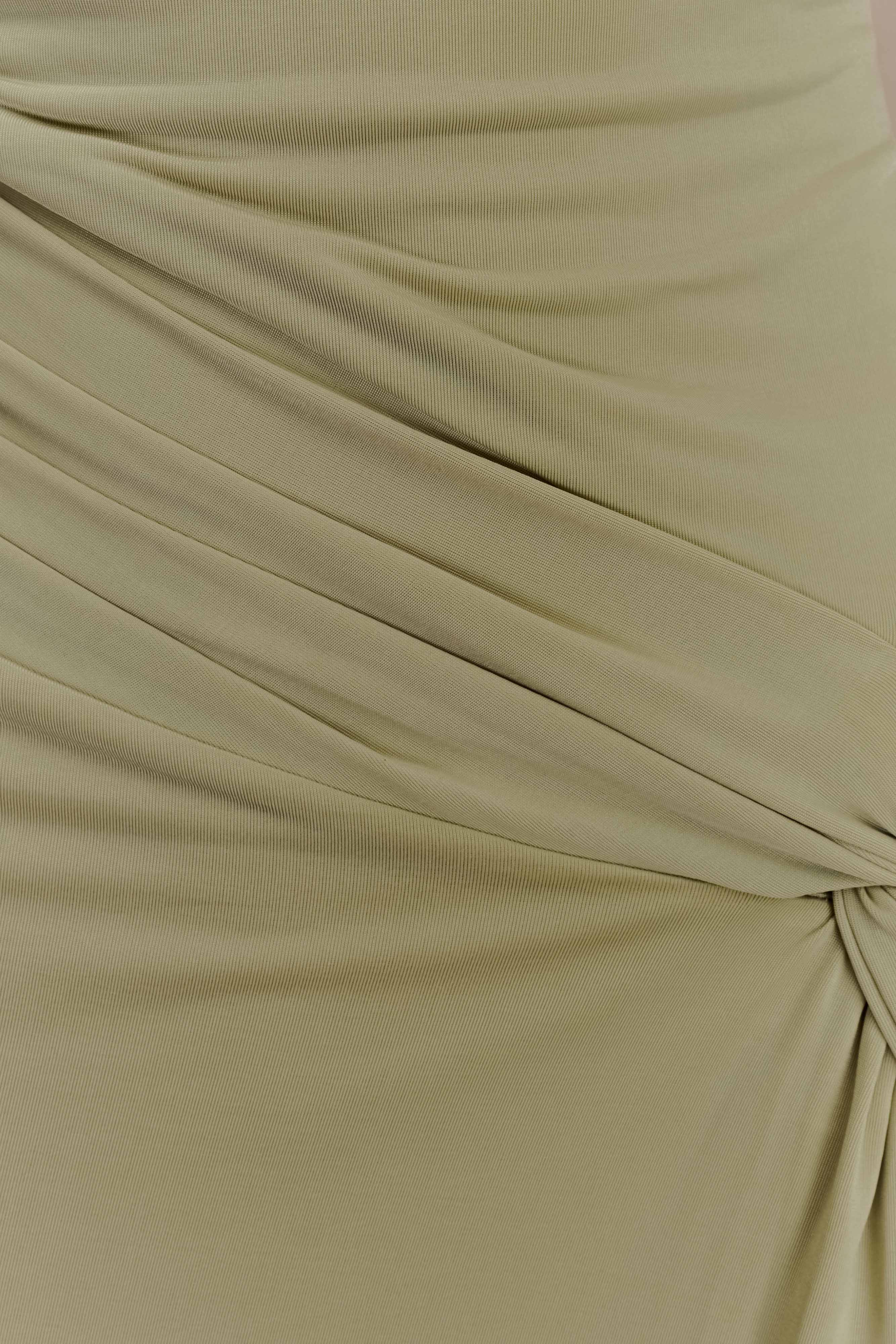 Deanna Long Sleeve Gathered Maxi Dress - Sage - Image 5