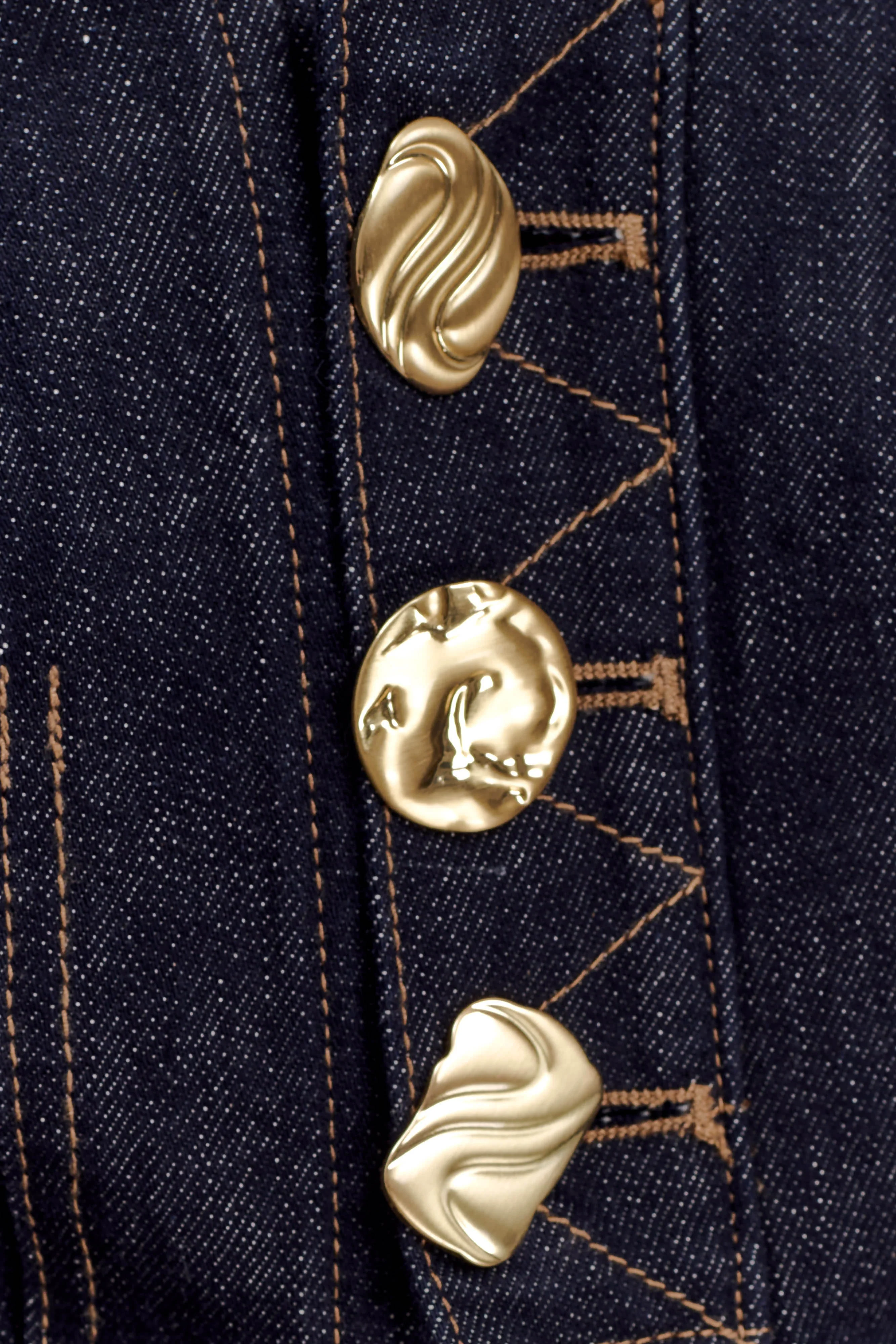 Demi High Waisted Denim Shorts - Washed Indigo Blue - Image 7