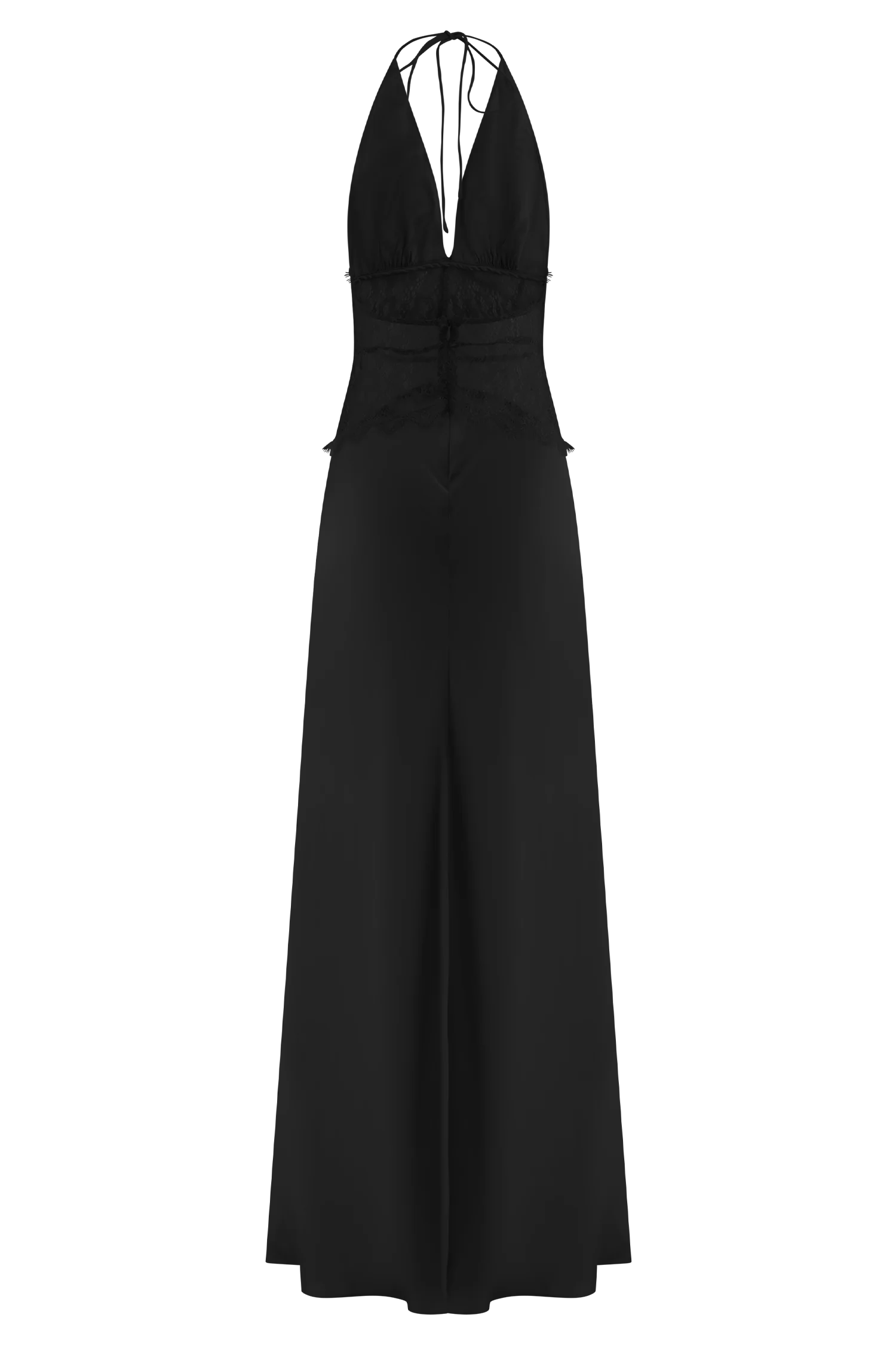Dinah Lace And Satin Maxi Dress - Black - Image 6