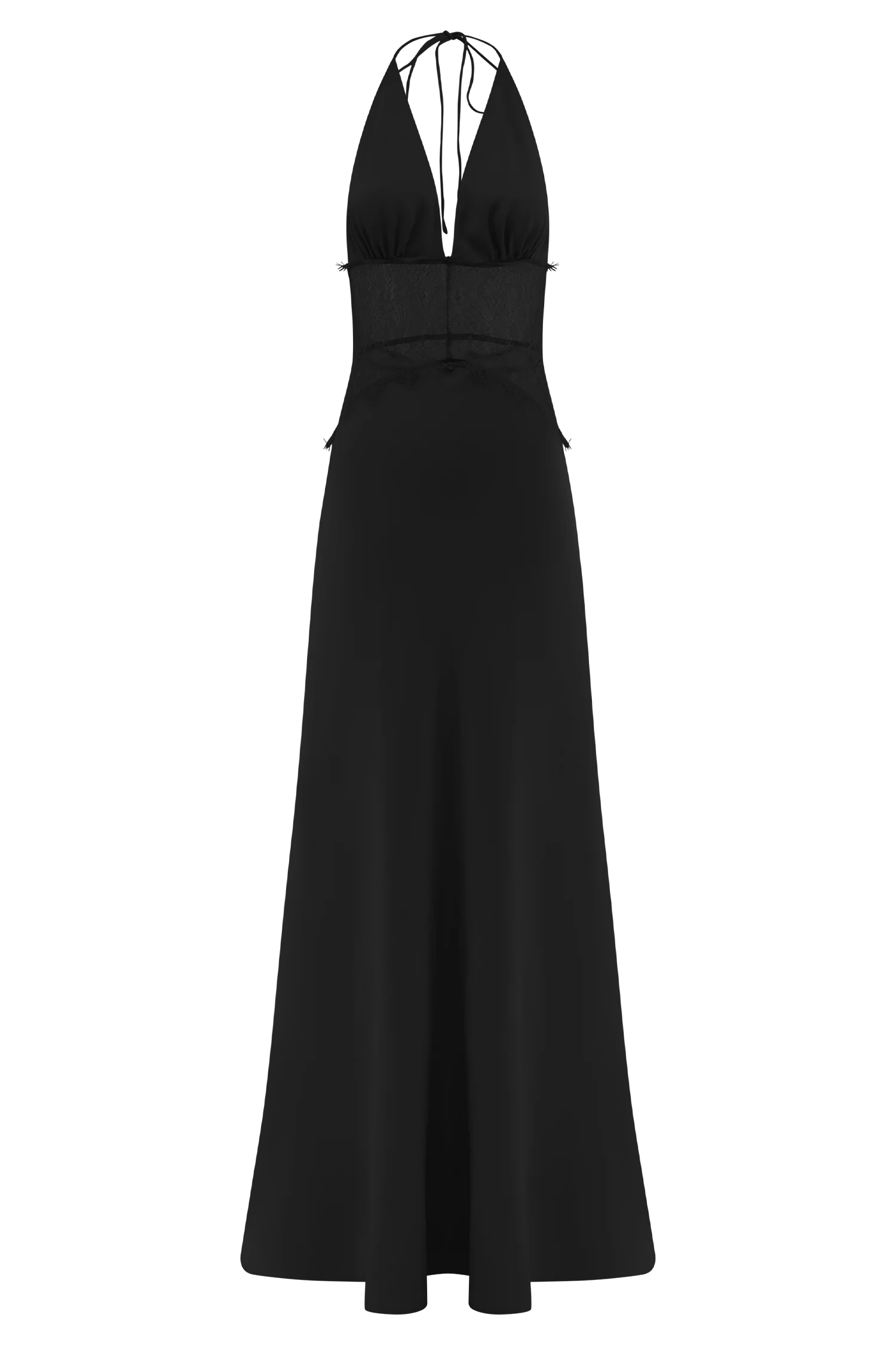 Dinah Lace And Satin Maxi Dress - Black - Image 7