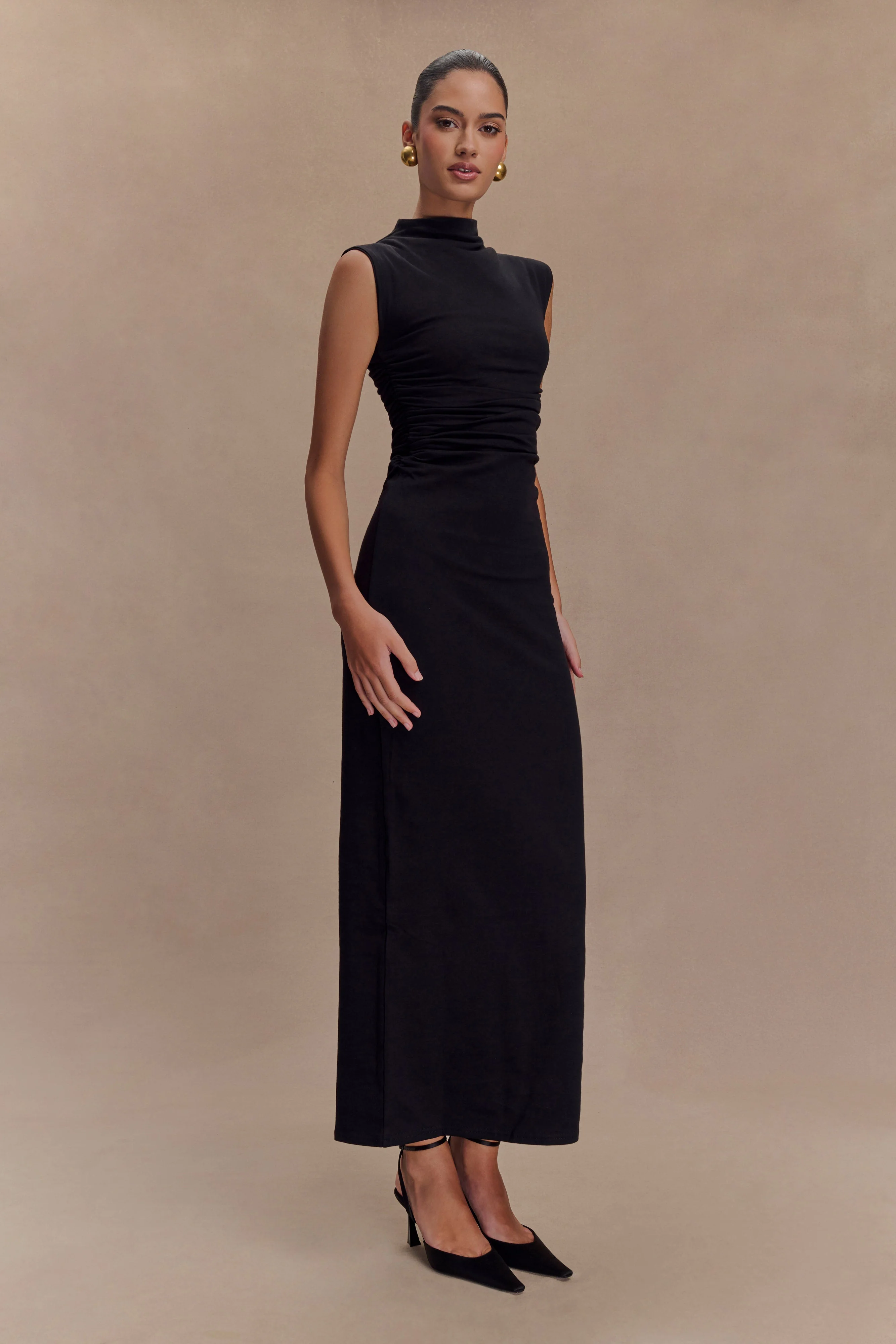 Elliot High Neck Sleeveless Maxi Dress - Black - Image 5