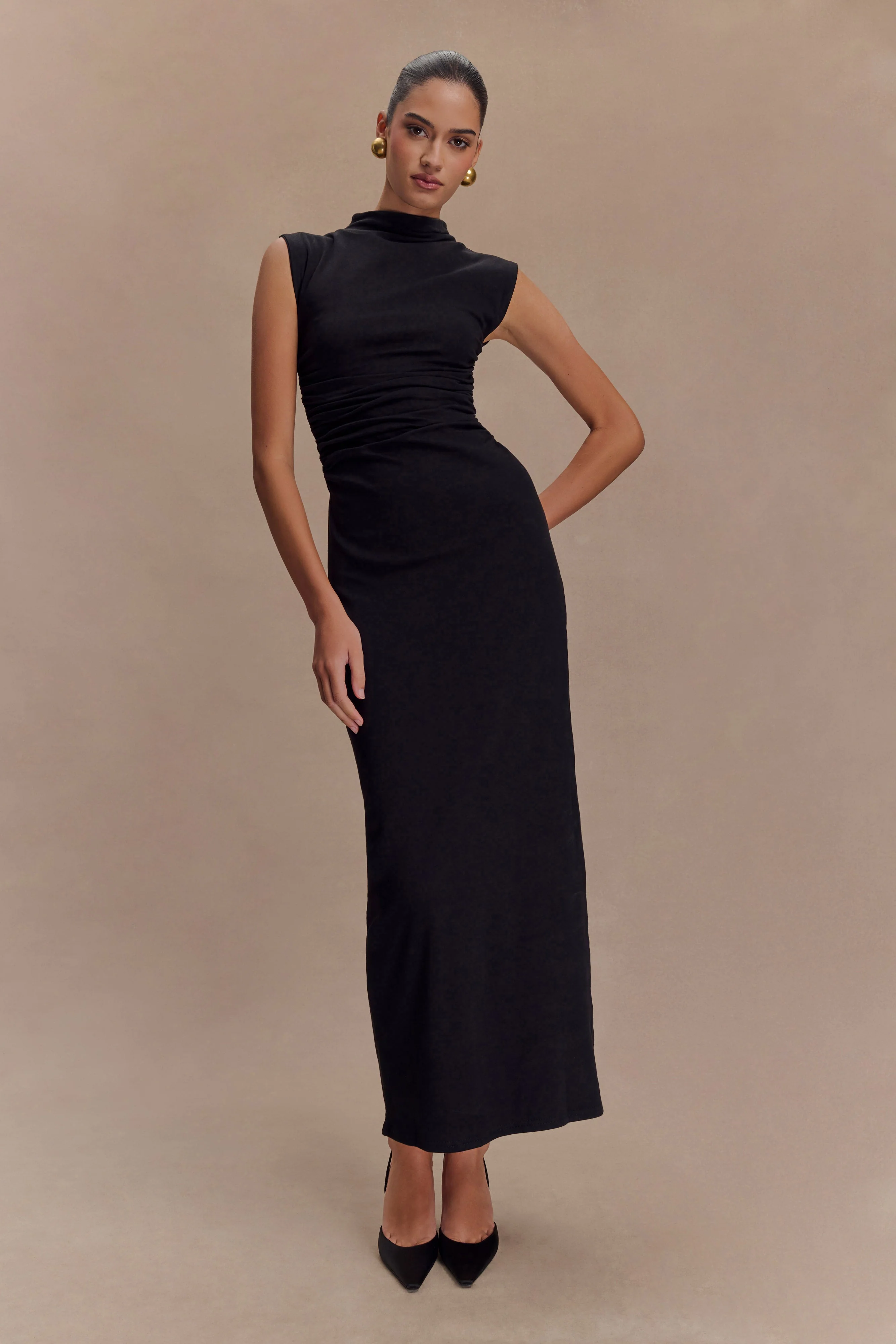 Elliot High Neck Sleeveless Maxi Dress - Black - Image 6