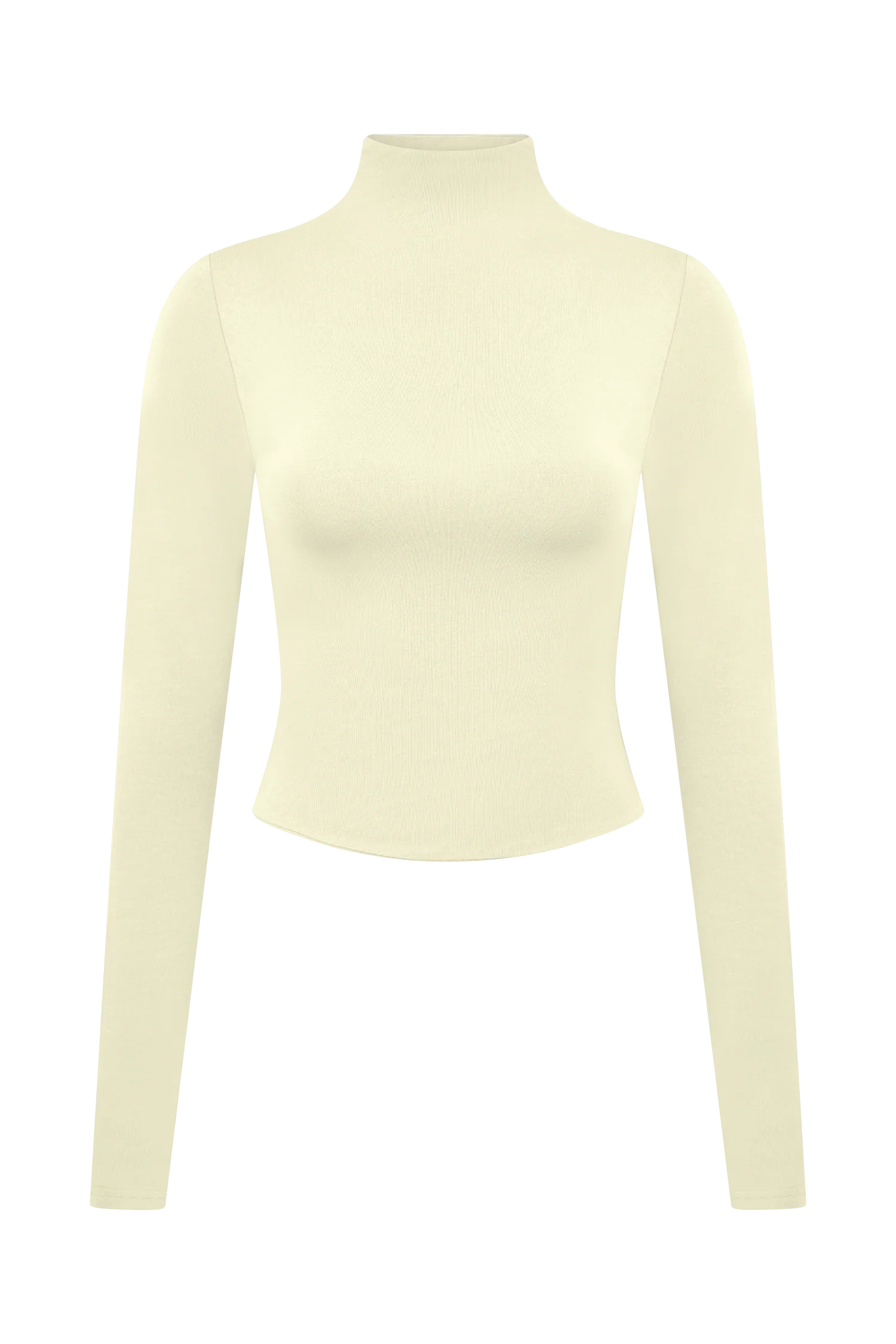Ember Modal Long Sleeve High Neck Top - Ivory - Image 10