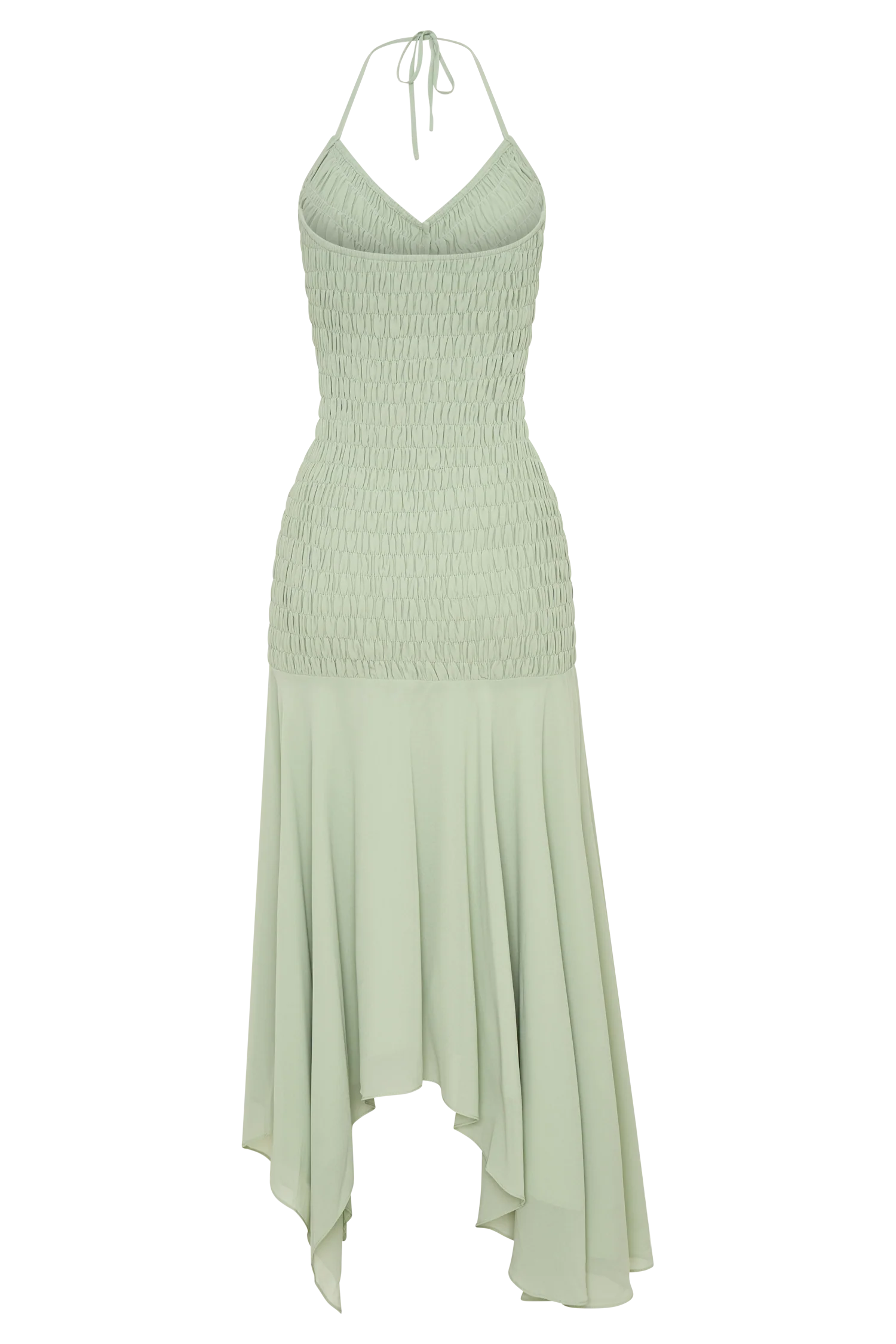 Evelyn Shirred Chiffon Maxi Dress - Sage - Image 11