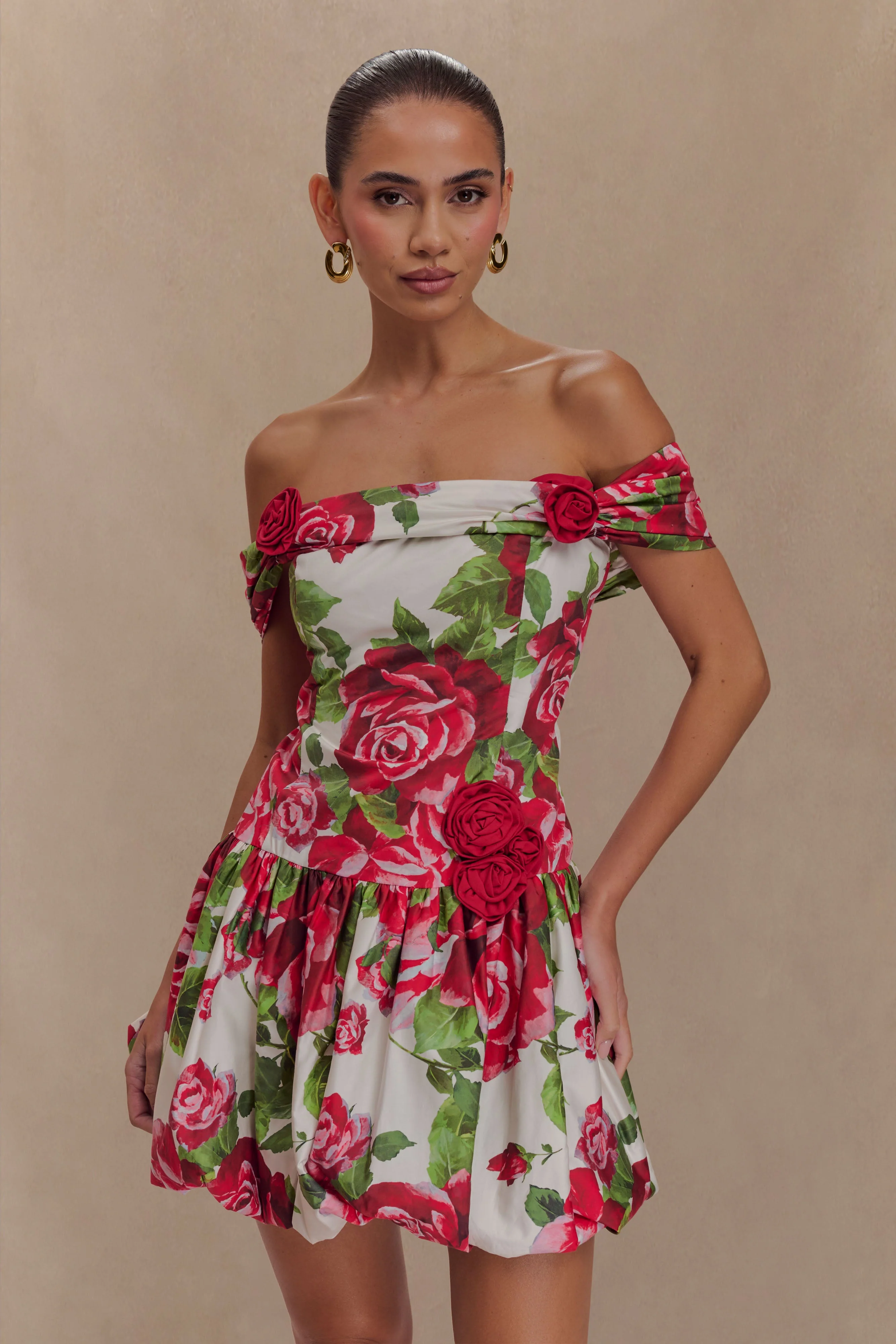 Giovanna Off Shoulder Mini Dress - Sonia Rose Print - Image 7