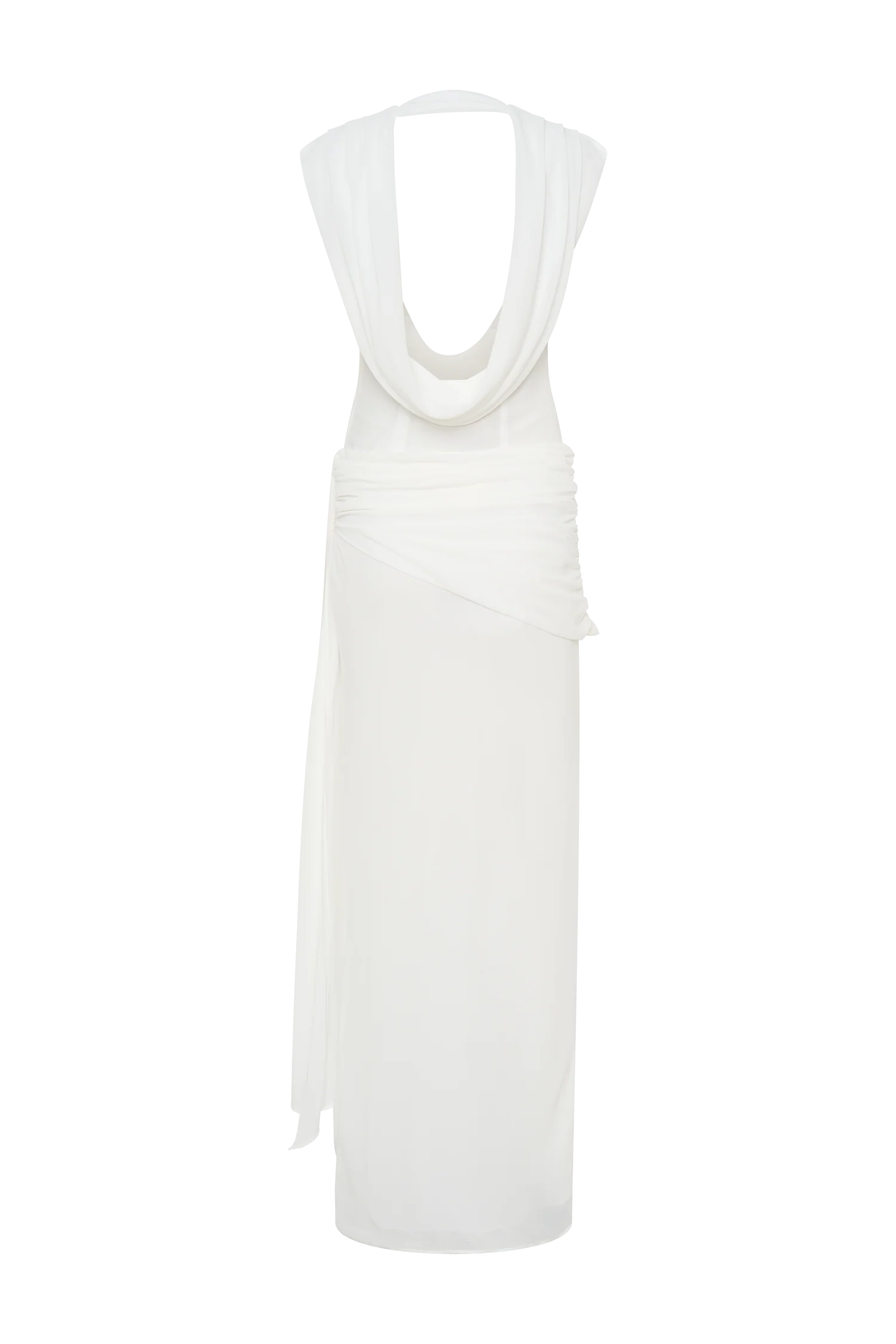 Giulia Chiffon Draped Maxi Dress - White - Image 8