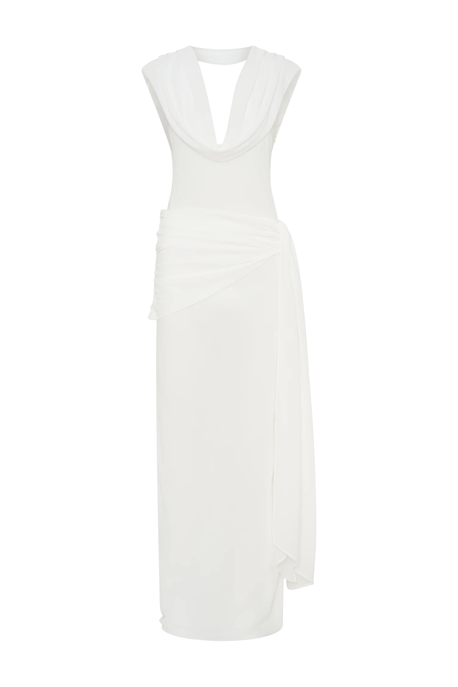 Giulia Chiffon Draped Maxi Dress - White - Image 9