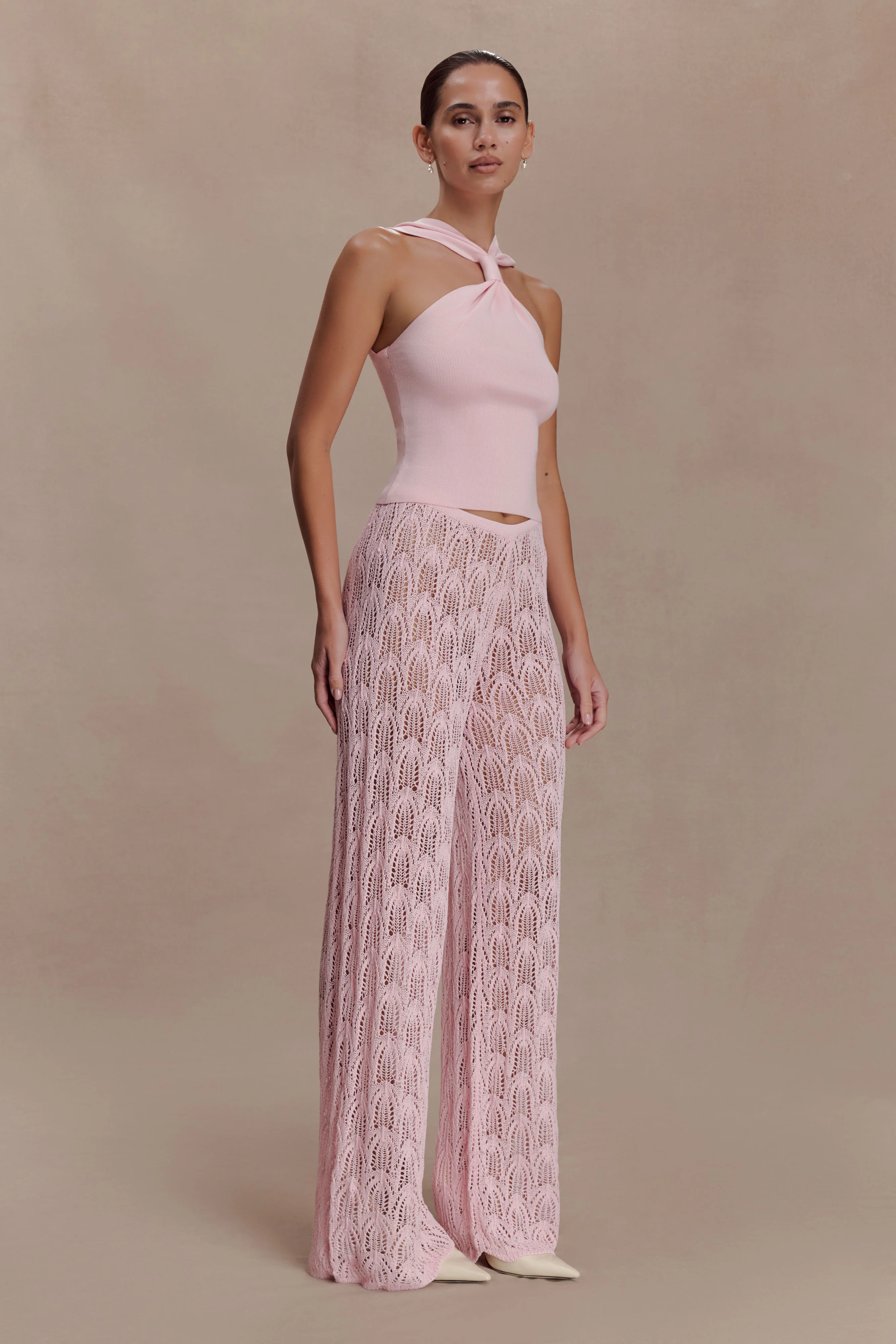Glinda Crochet Pants - Baby Pink - Image 3