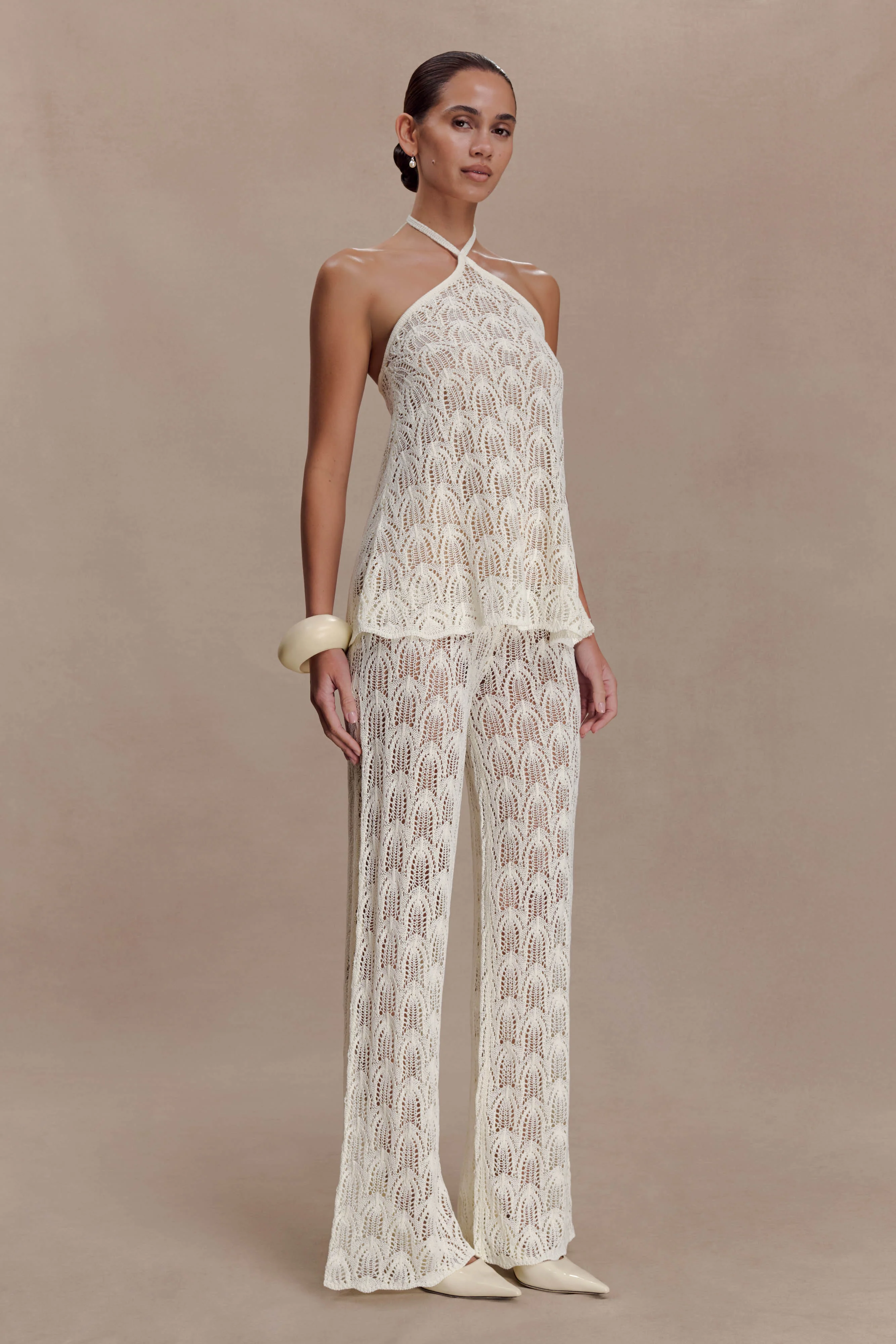 Glinda Crochet Pants - Ivory - Image 3