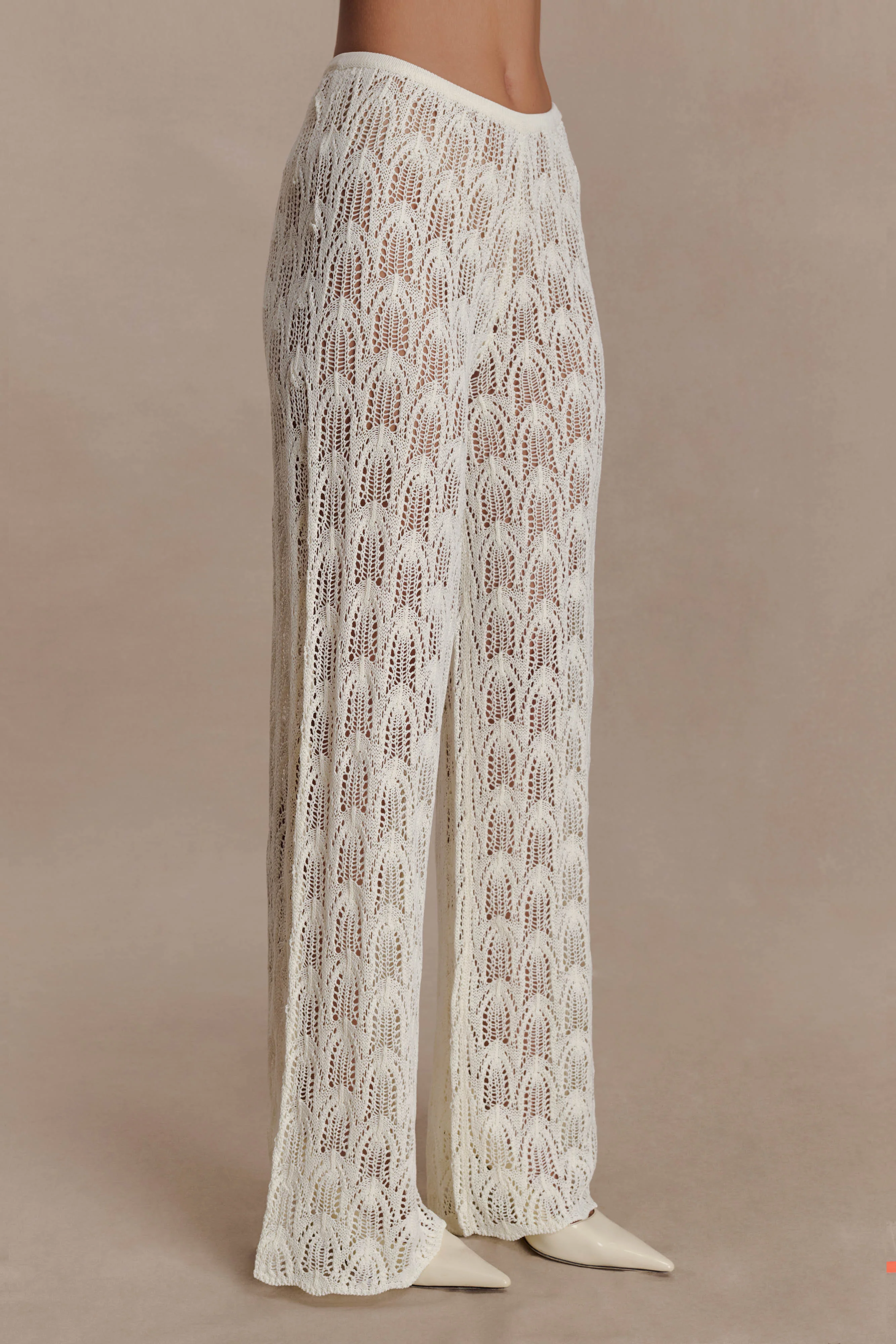 Glinda Crochet Pants - Ivory - Image 4