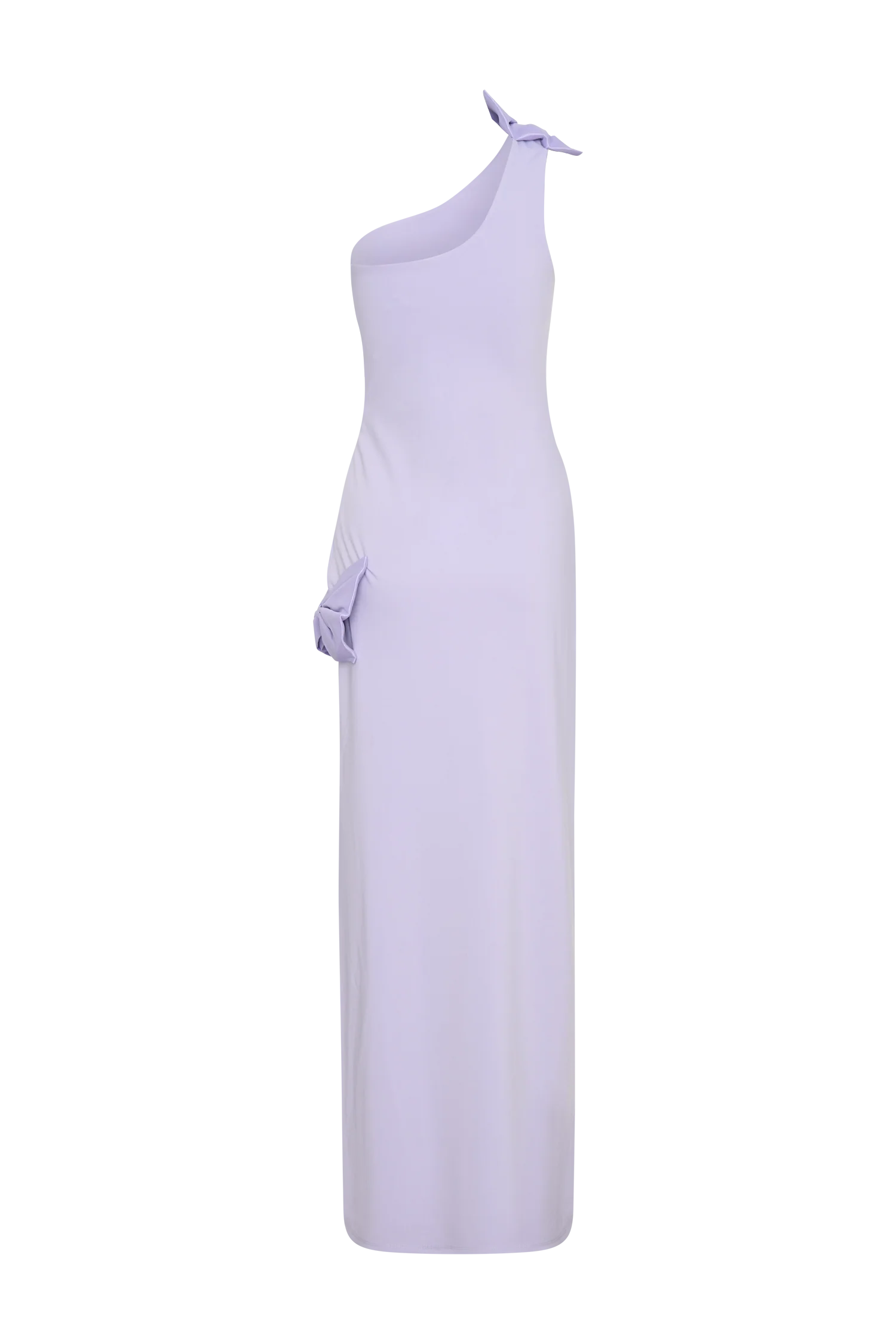 Hallie One Shoulder Bow Maxi Dress - Lilac - Image 6