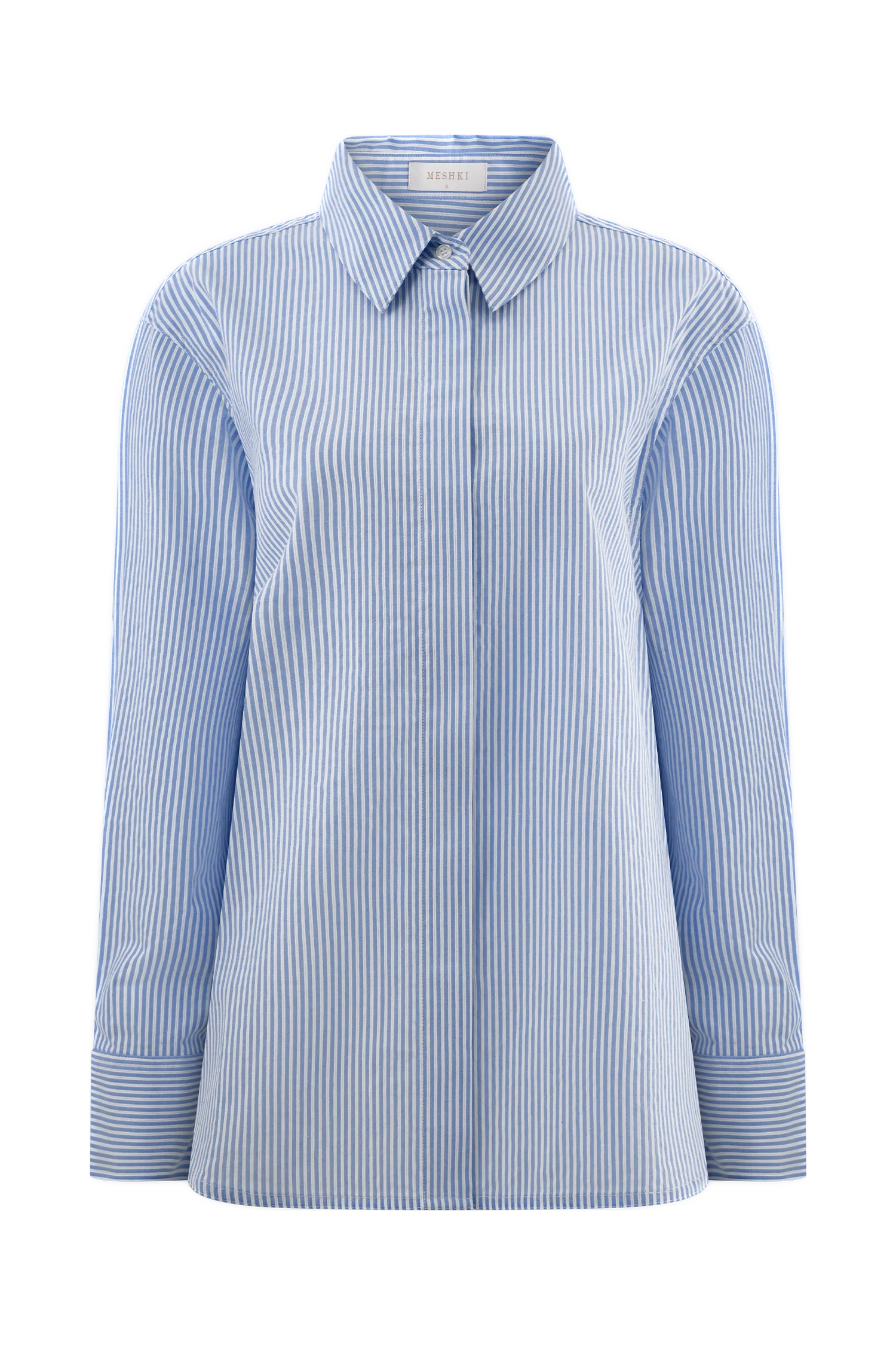 Hansen Oversized Shirt - Blue Pinstripe - Image 11