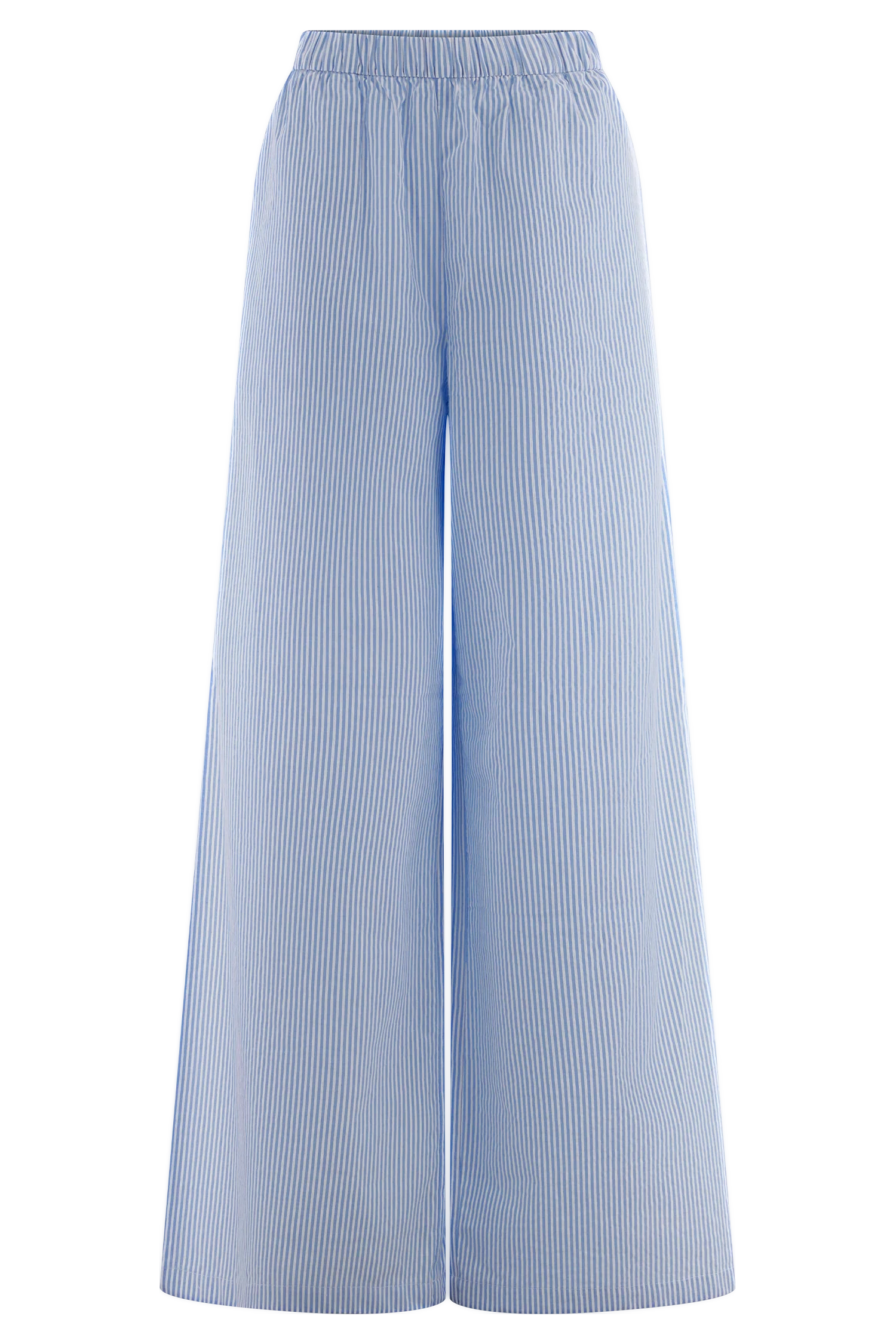 Hansen Wide Leg Pants - Blue Pinstripe - Image 8