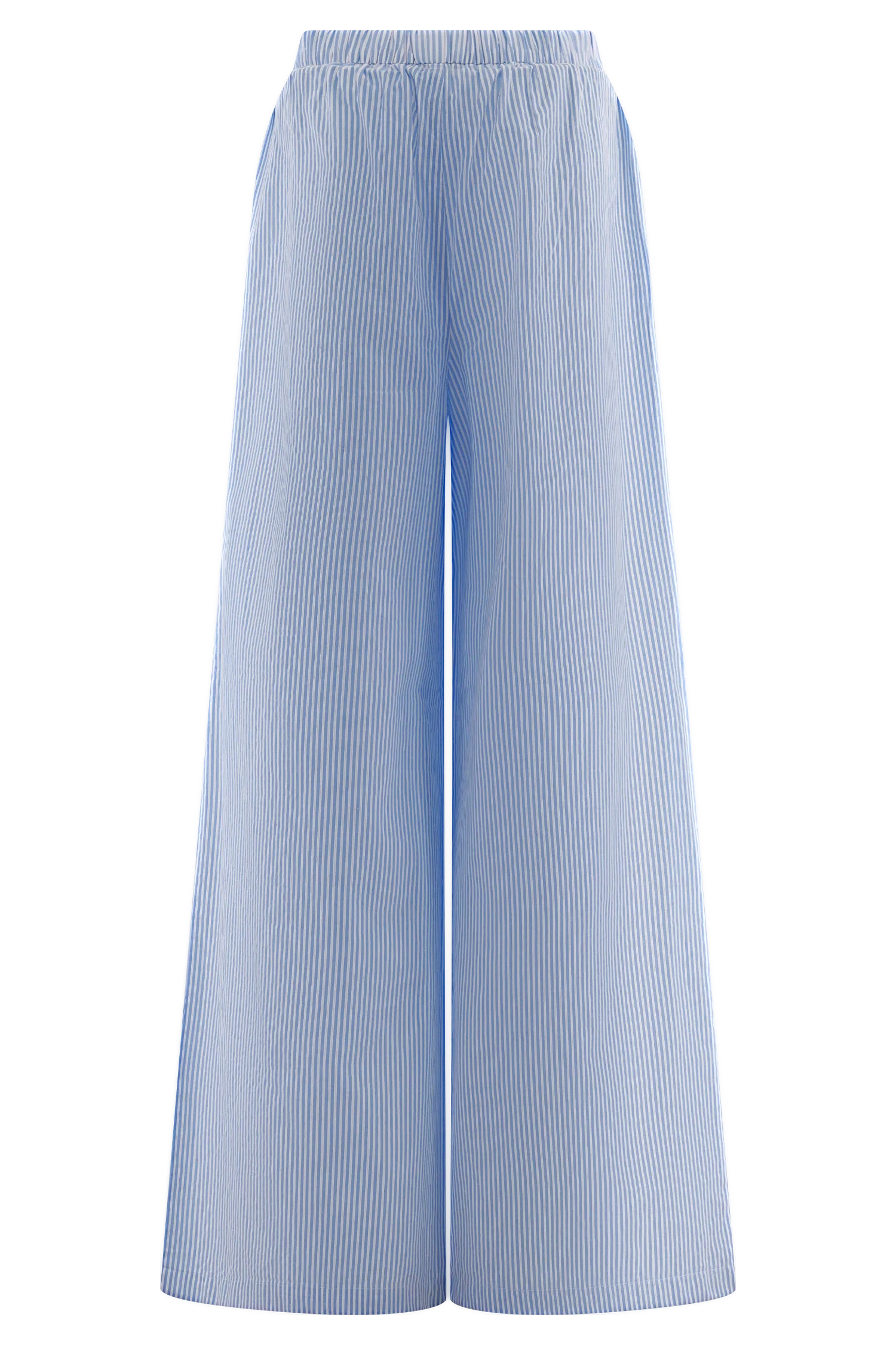 Hansen Wide Leg Pants - Blue Pinstripe - Image 9