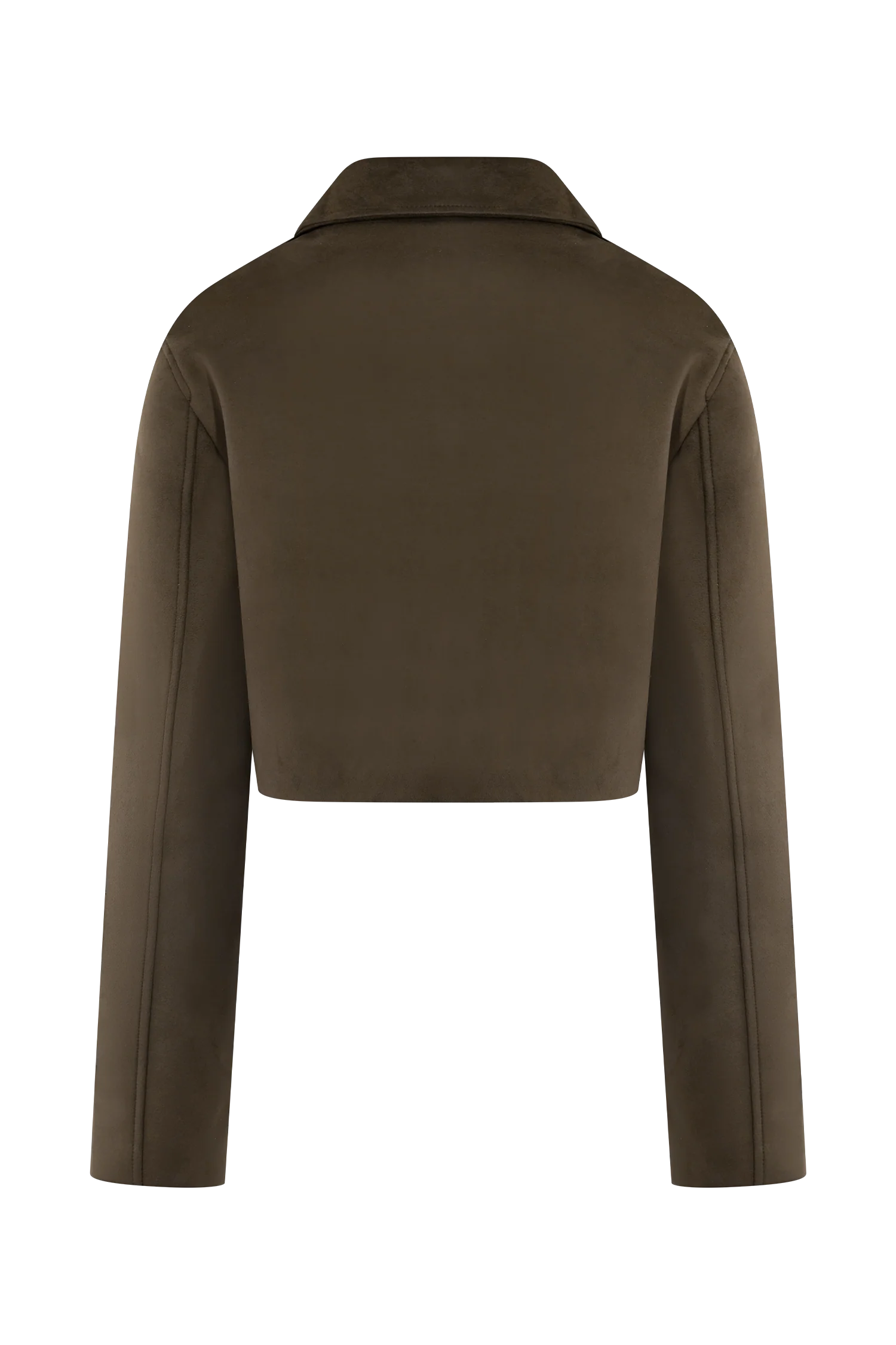 Hayes Faux Suede Collared Jacket - Chocolate - Image 14