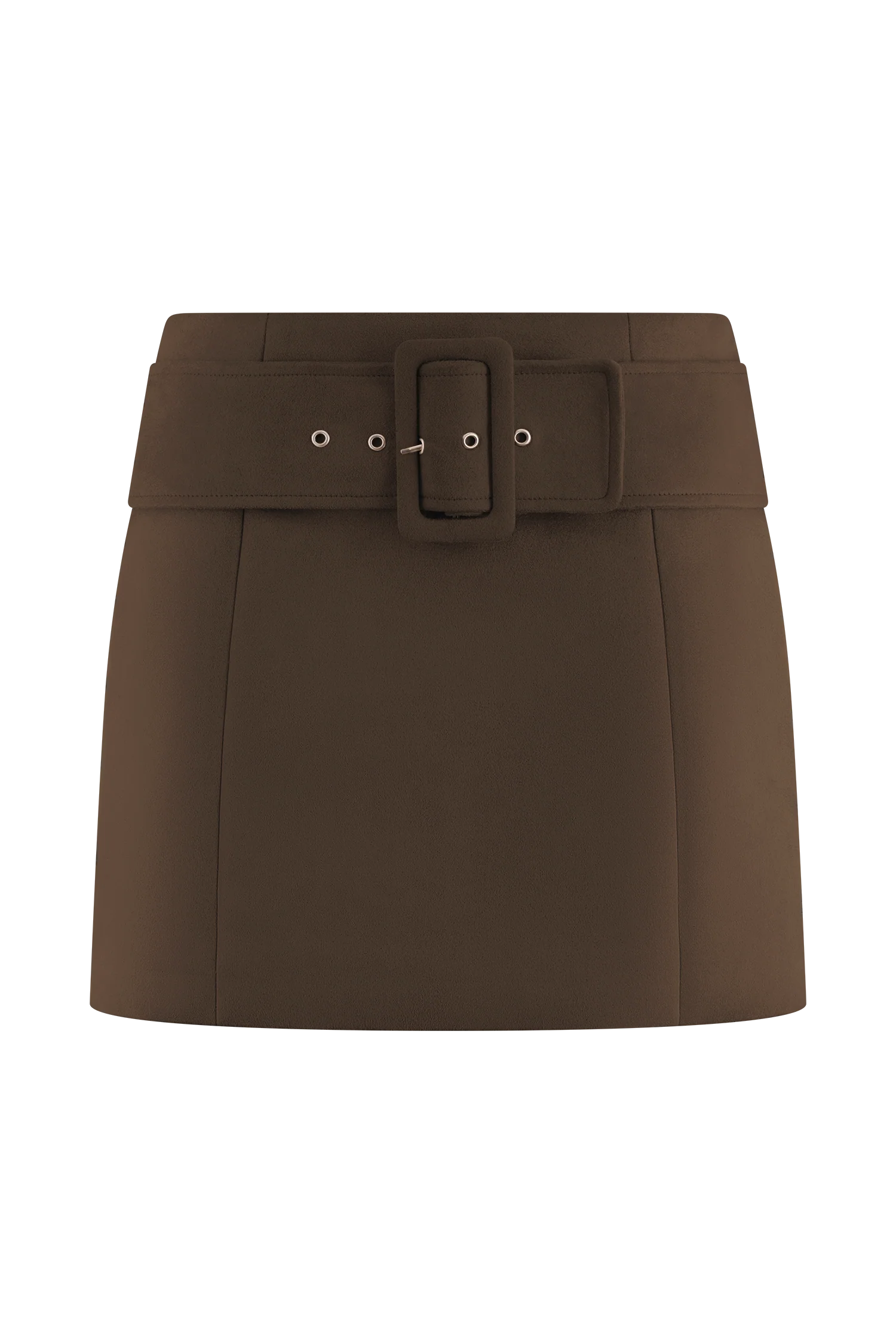 Hayes Faux Suede Belted Mini Skirt - Chocolate - Image 10