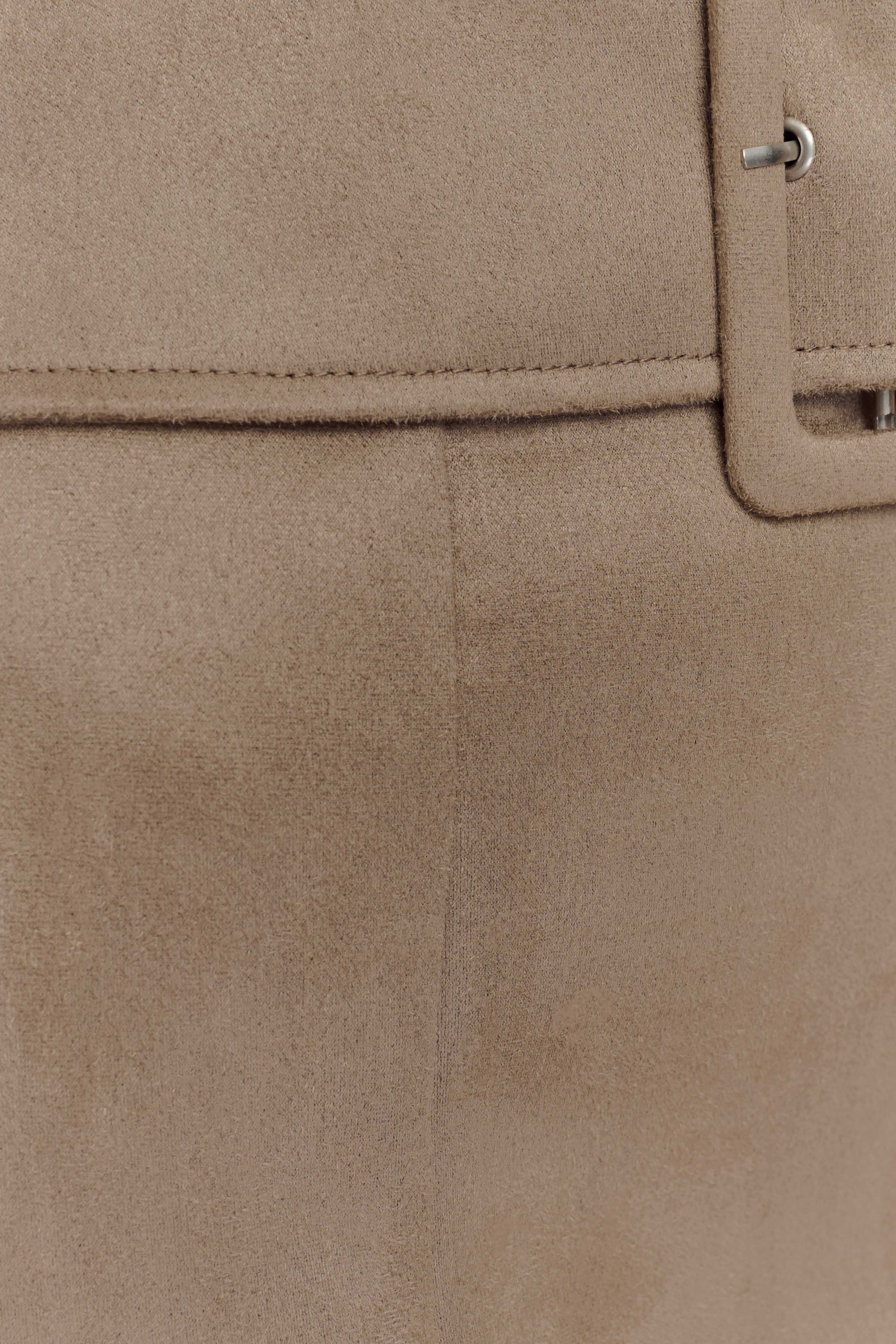 Hayes Faux Suede Belted Mini Skirt - Sand - Image 7