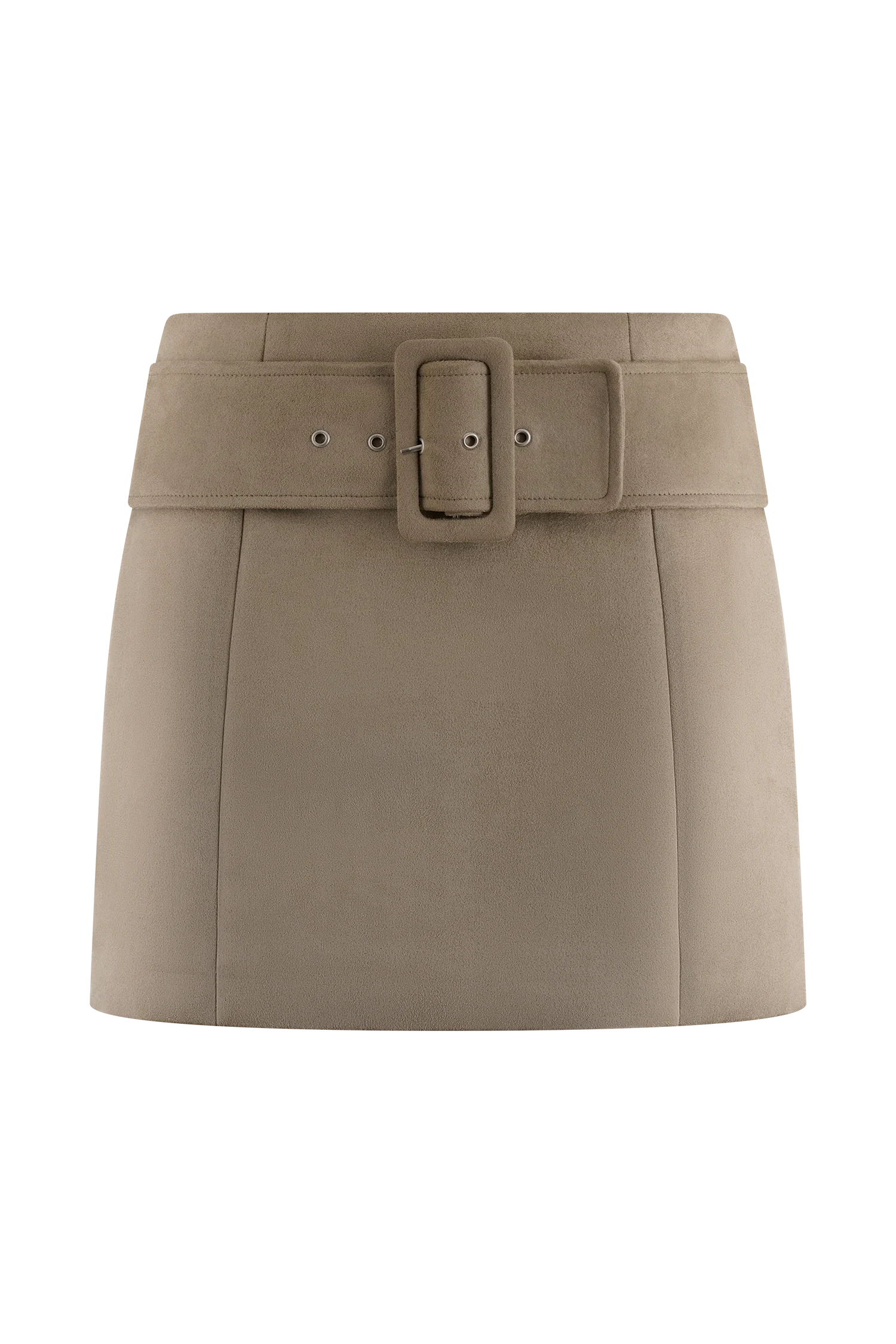 Hayes Faux Suede Belted Mini Skirt - Sand - Image 9