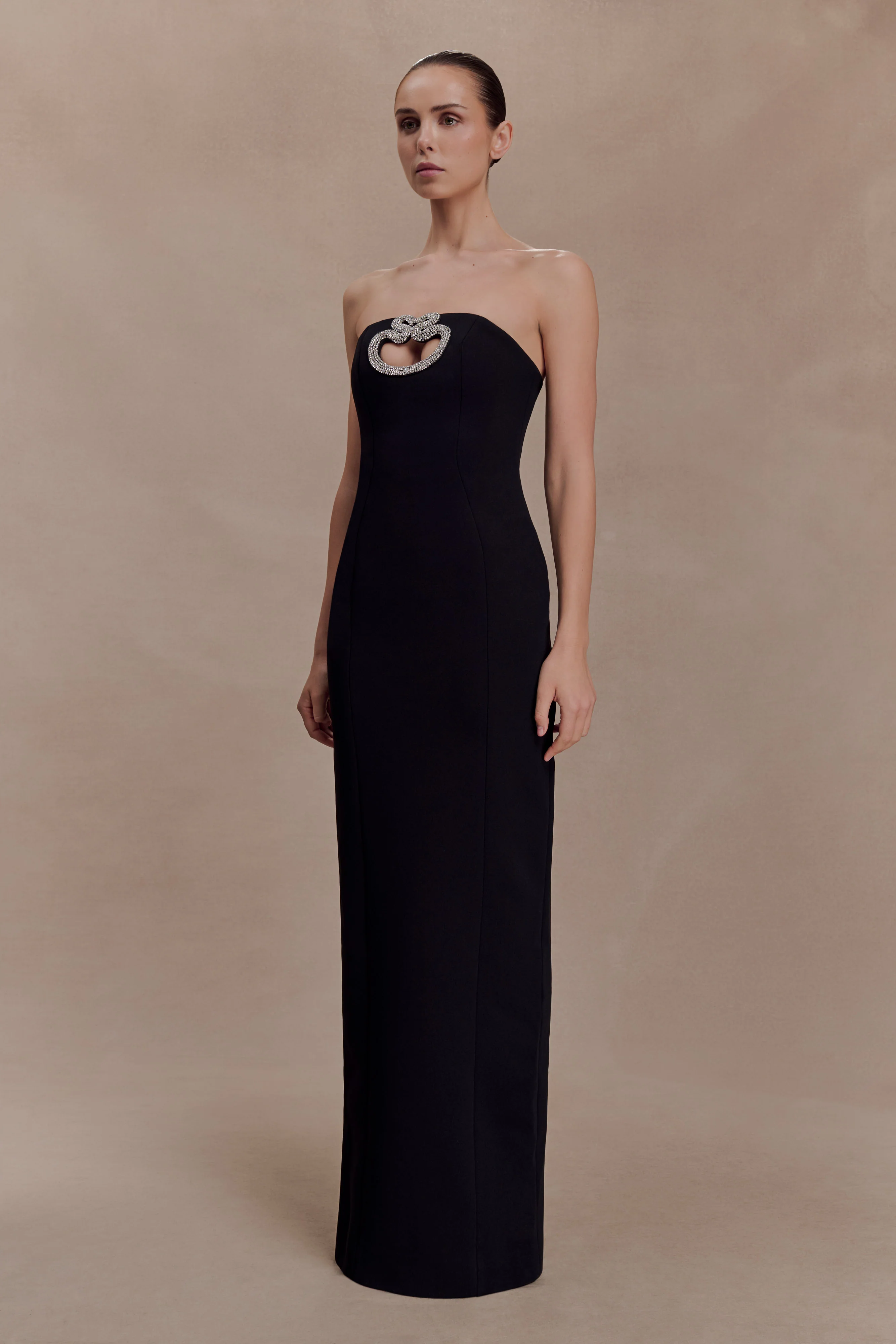 Hilda Embellished Strapless Maxi Dress - Black - Image 3