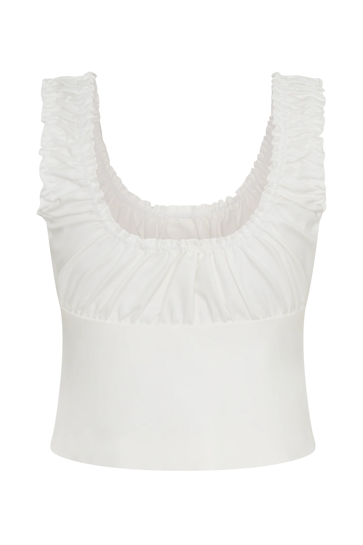 Ines Sleeveless Ruched Top - White - Image 6