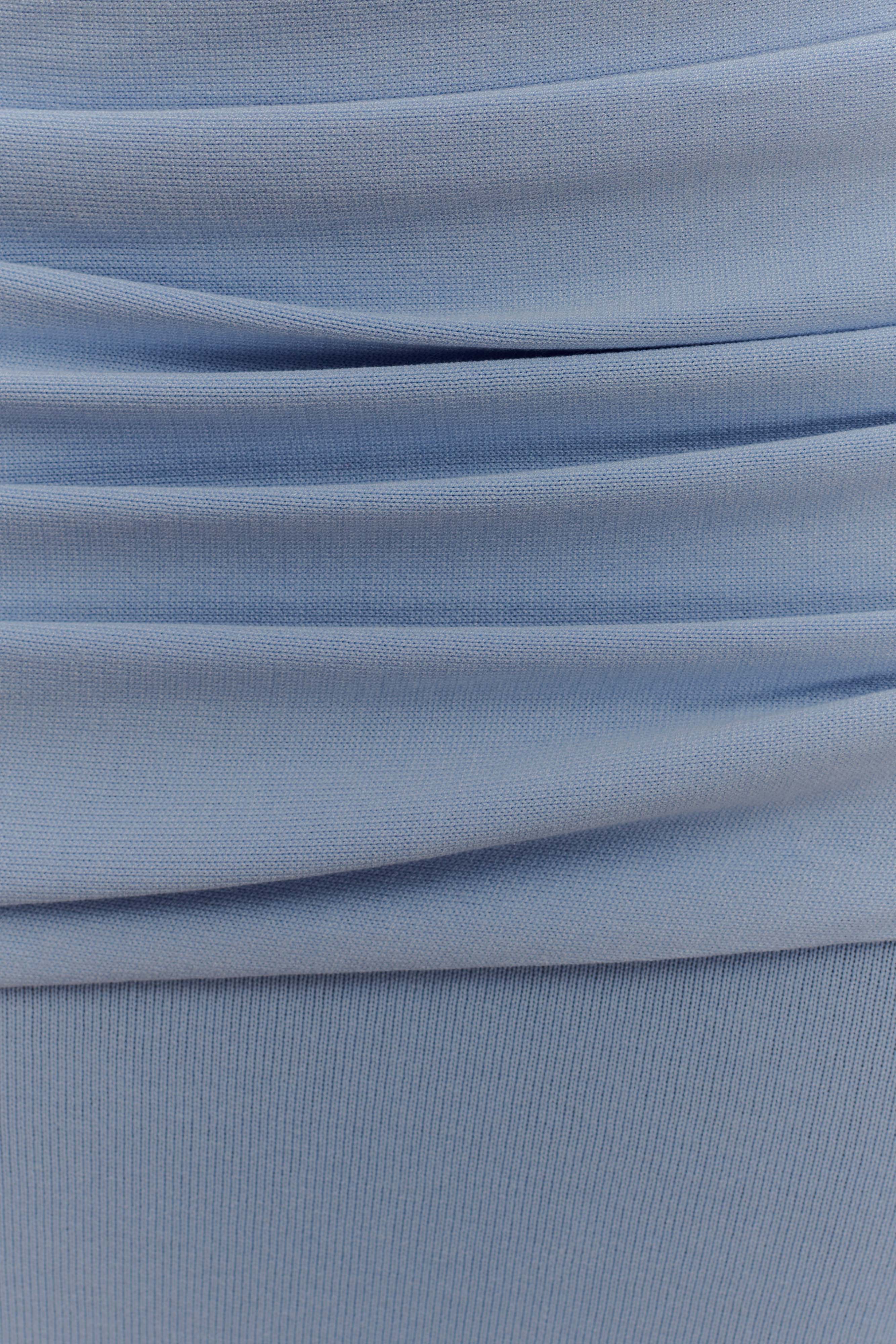 Irene Gathered Knit Maxi Skirt - Blue - Image 7