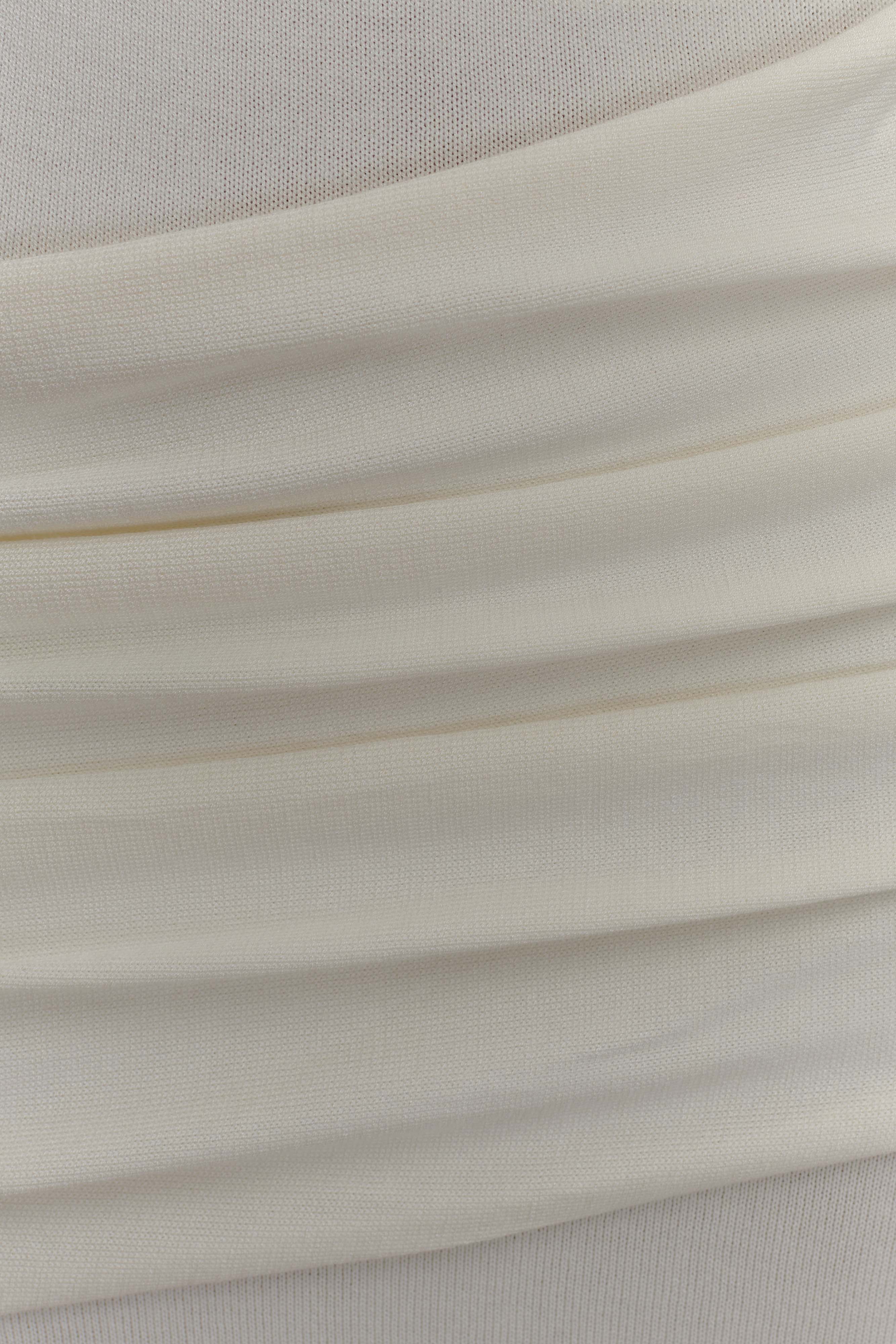 Irene Gathered Knit Maxi Skirt - Ivory - Image 5