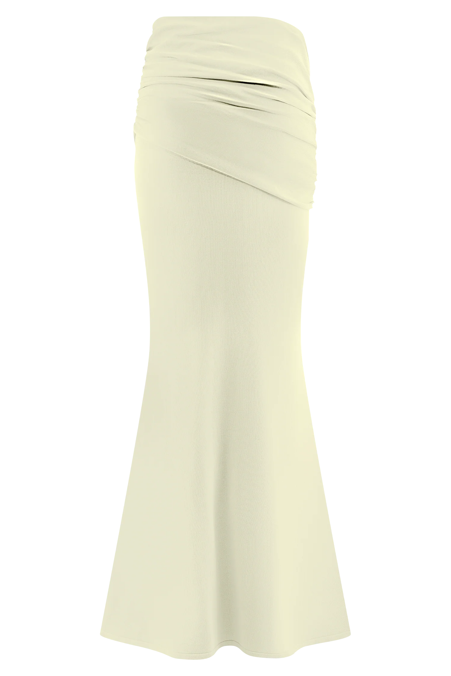 Irene Gathered Knit Maxi Skirt - Ivory - Image 6