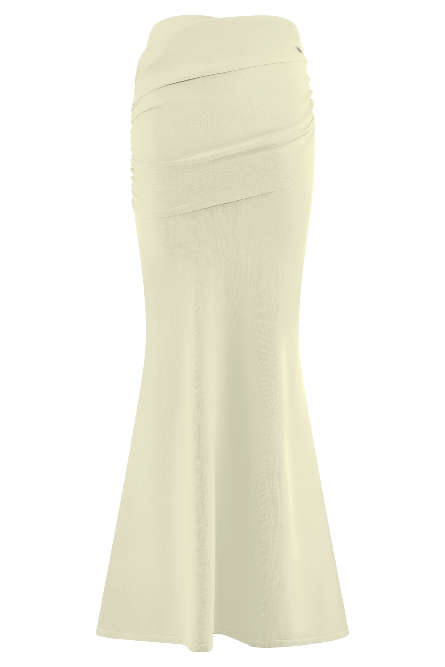 Irene Gathered Knit Maxi Skirt - Ivory - Image 7