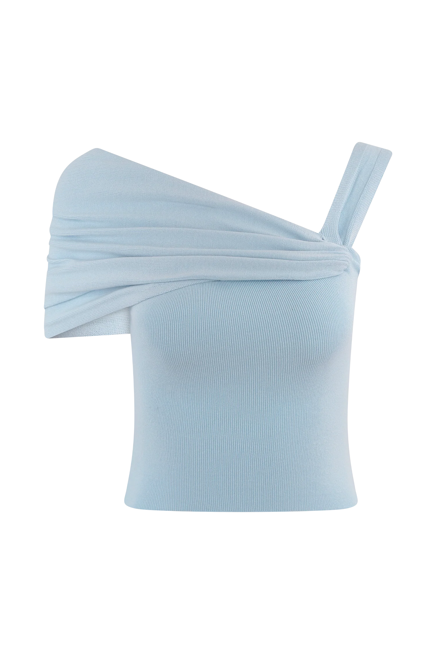 Irene Gathered Knit Top - Blue - Image 9