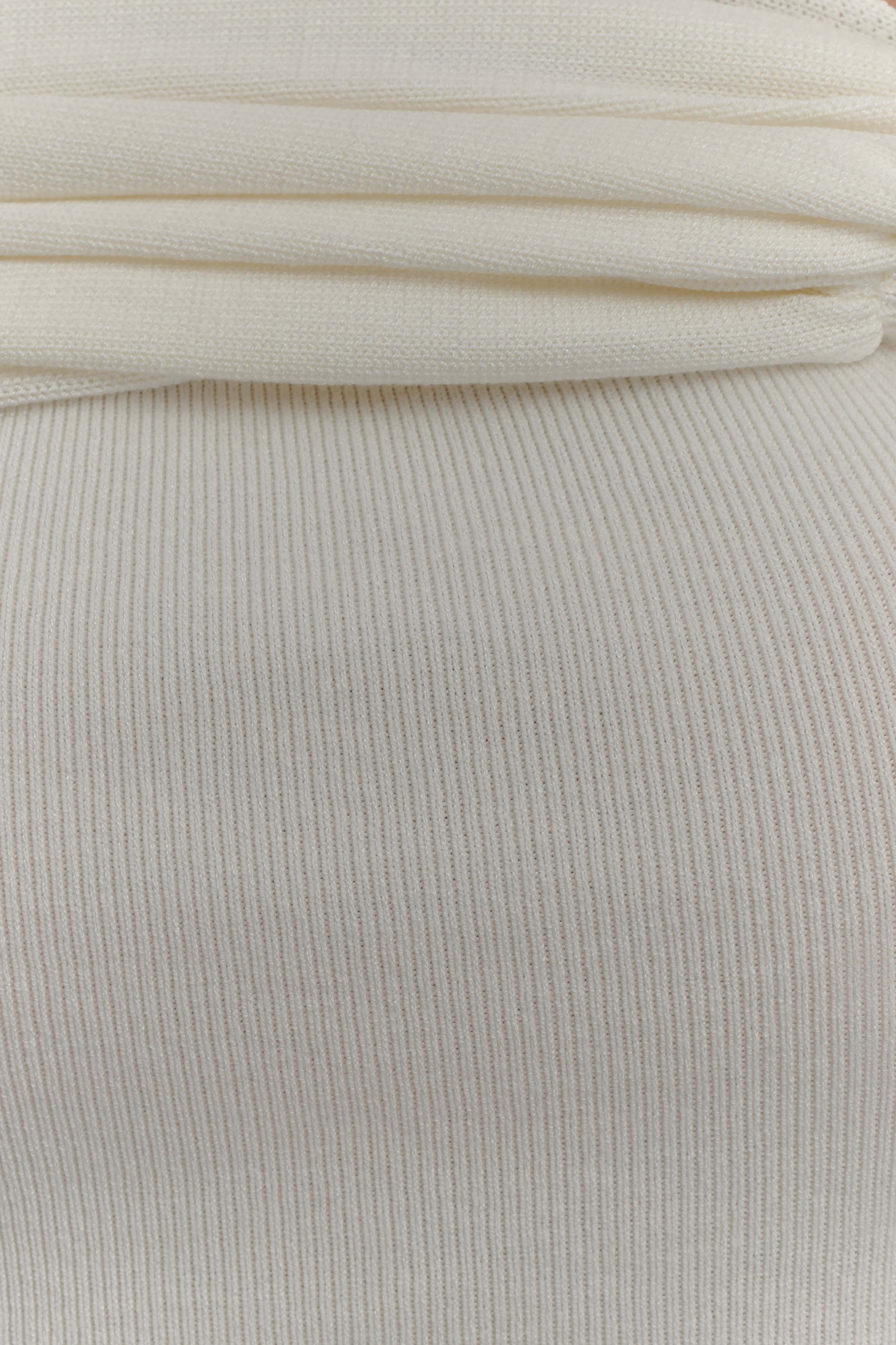 Irene Gathered Knit Top - Ivory - Image 5