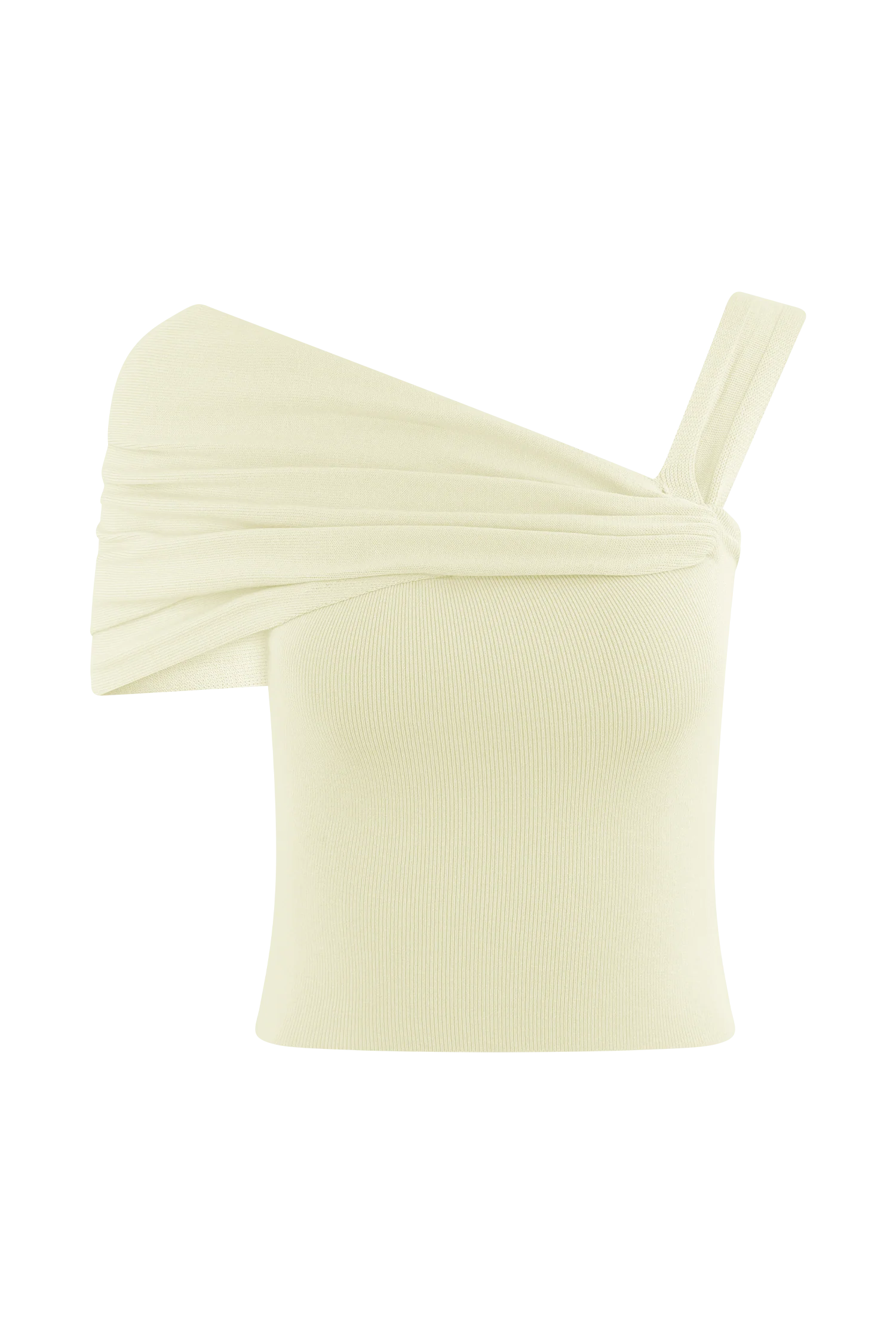 Irene Gathered Knit Top - Ivory - Image 7