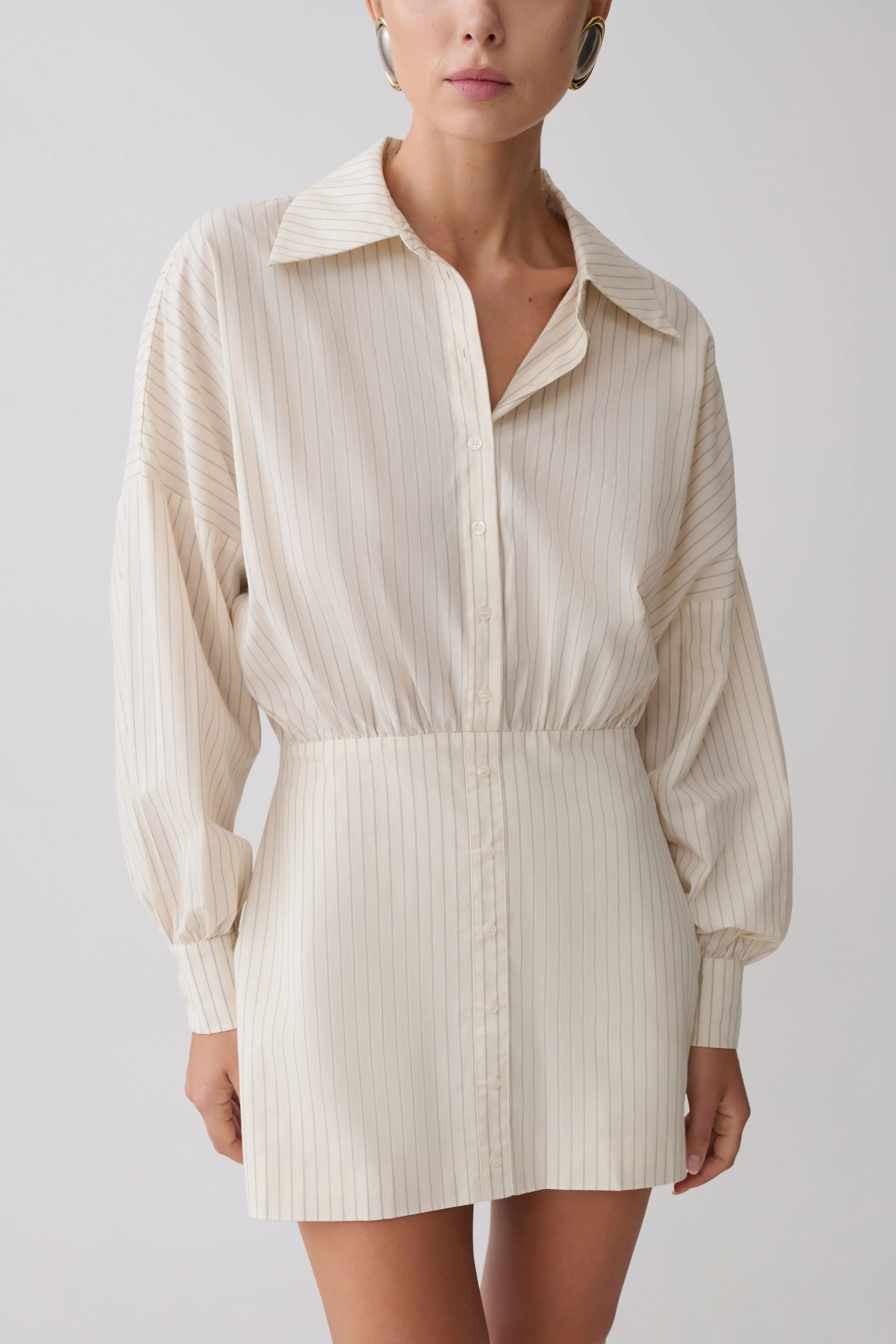Ivy Oversize Shirt Mini Dress - Stripe - Image 3