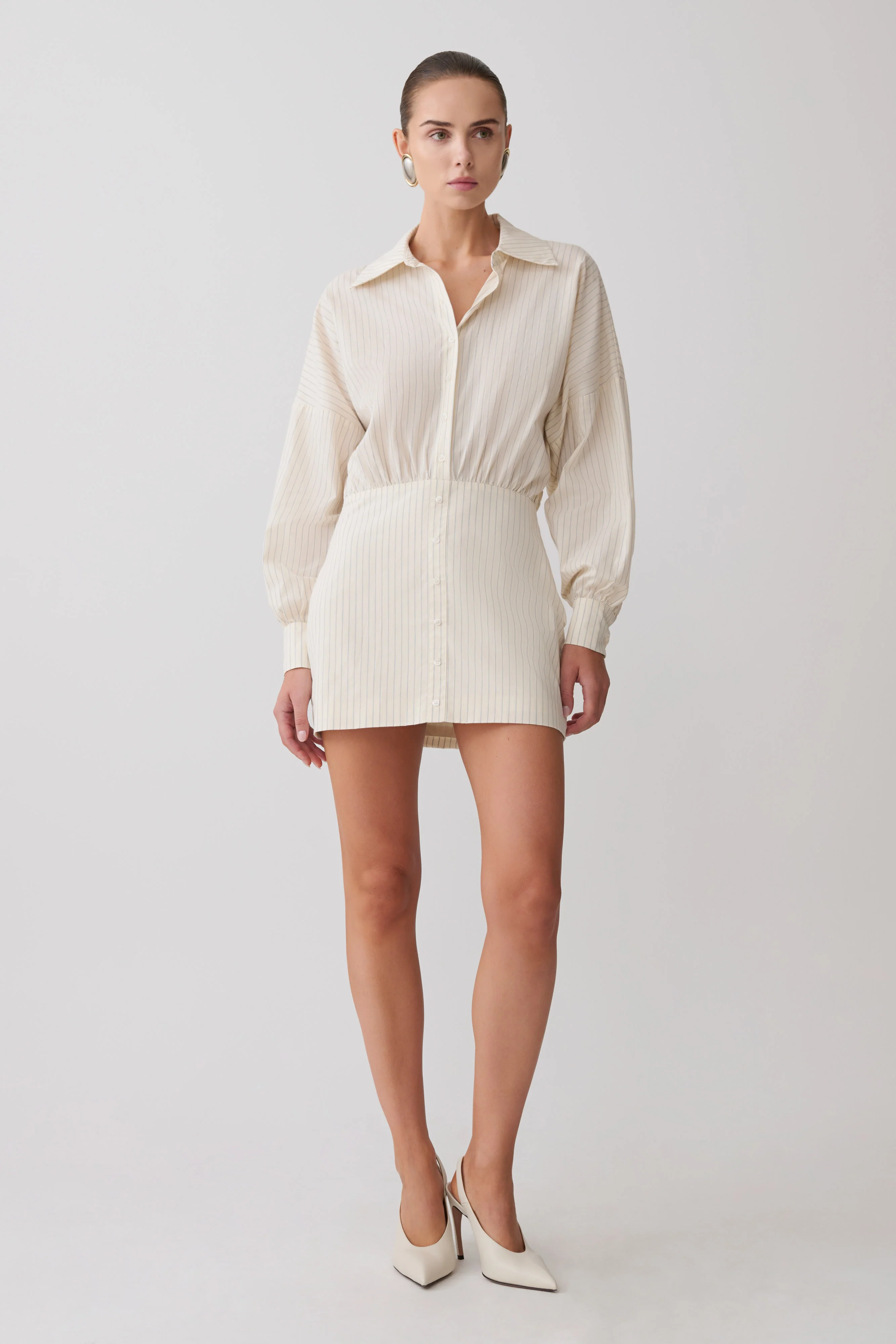 Ivy Oversize Shirt Mini Dress - Stripe - Image 7