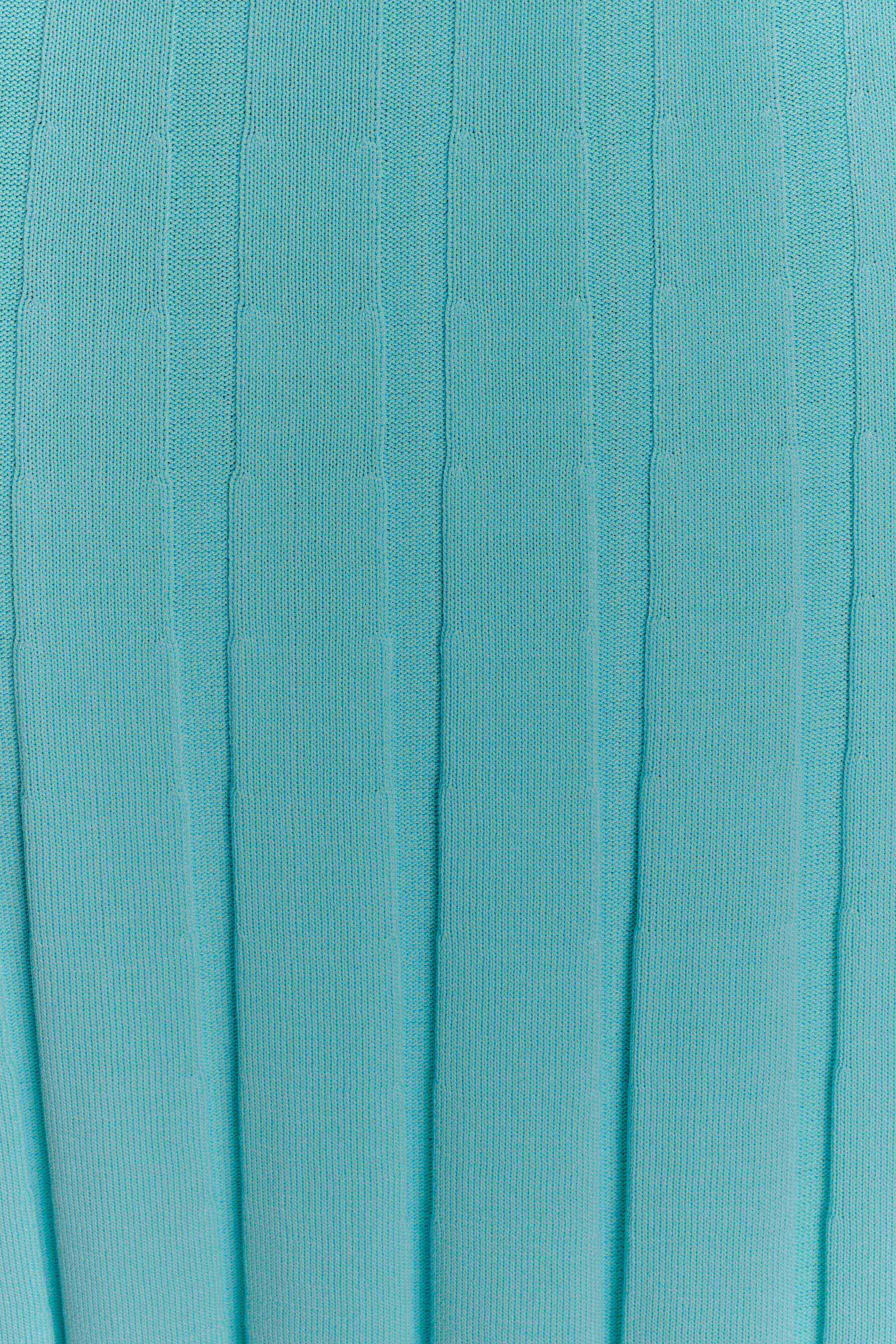 Jacqui Halter Knit Midi Dress - Cyan Blue - Image 3