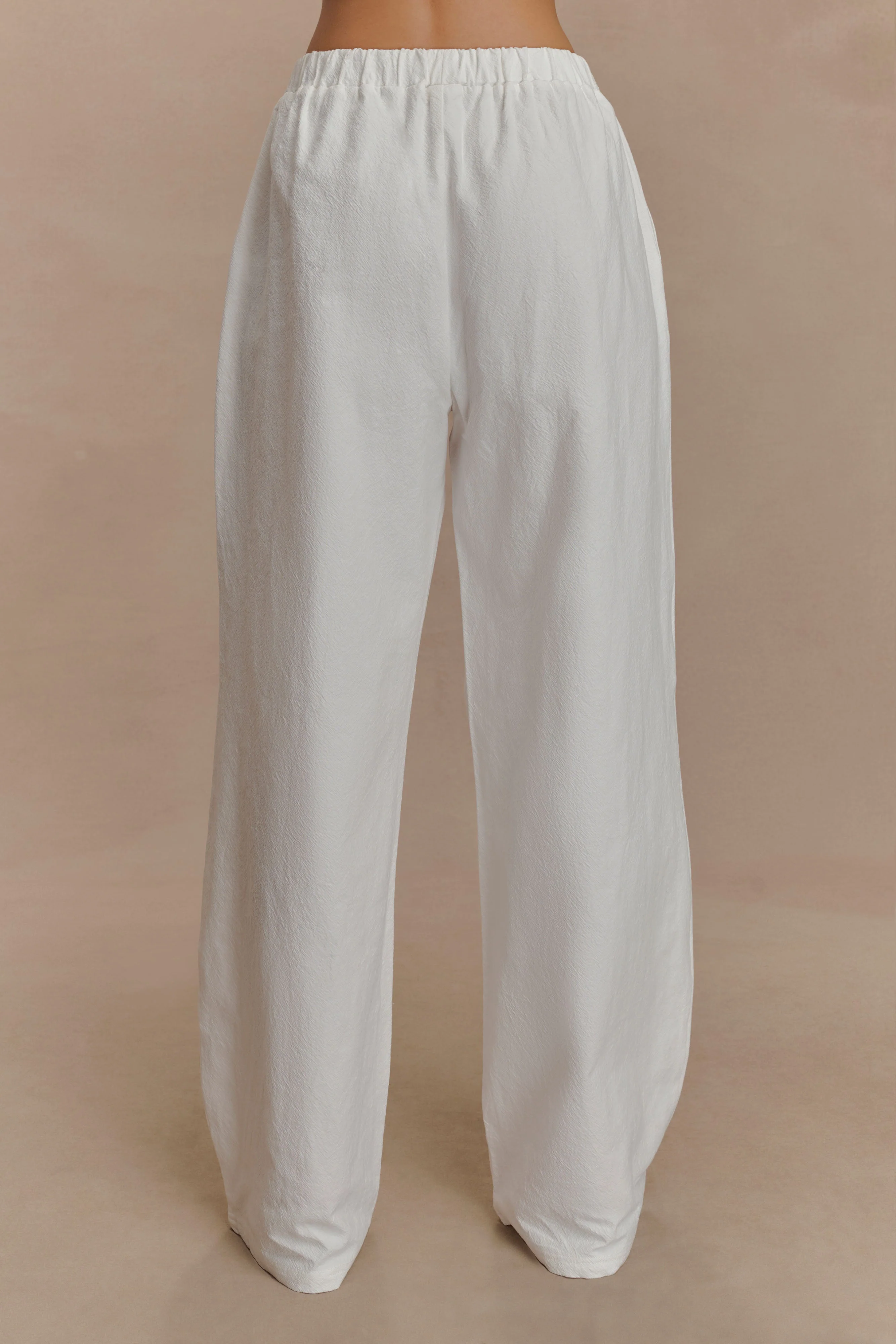 Janayia Cotton Wide Leg Pants - White - Image 3