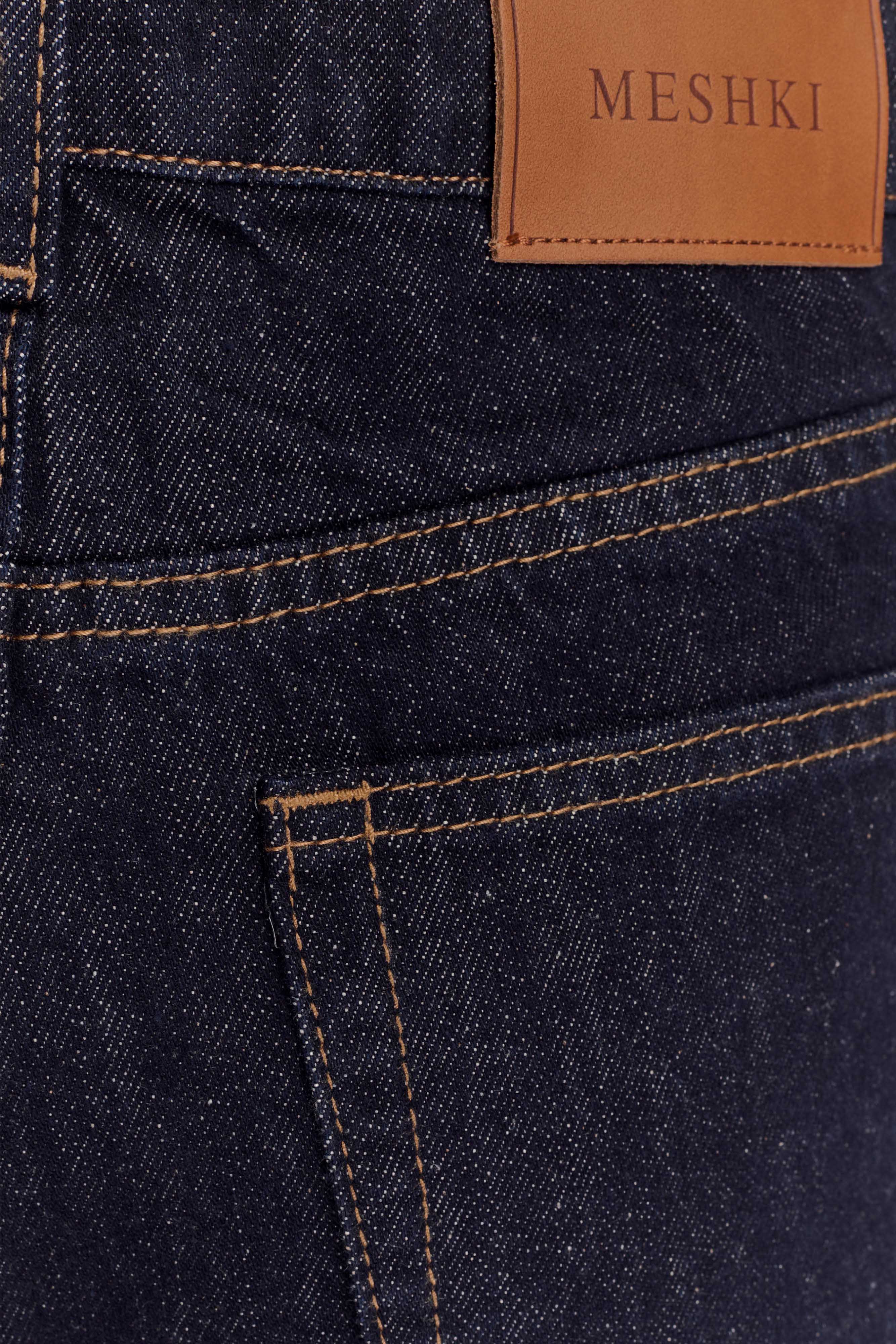 Janine High Waisted Straight Leg Jeans - Washed Indigo Blue - Image 7