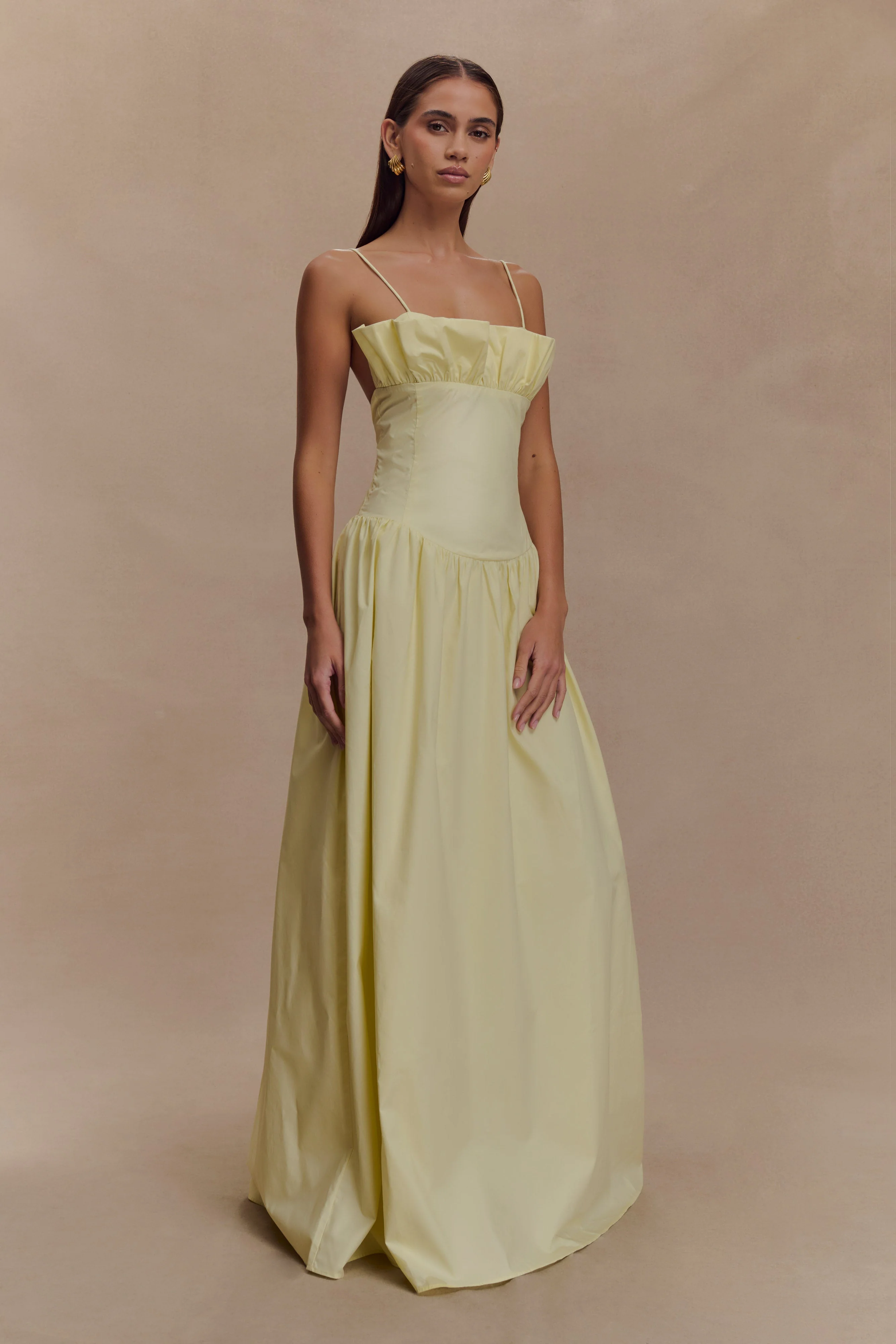 Janis Cotton Frill Maxi Dress - Lemon - Image 4