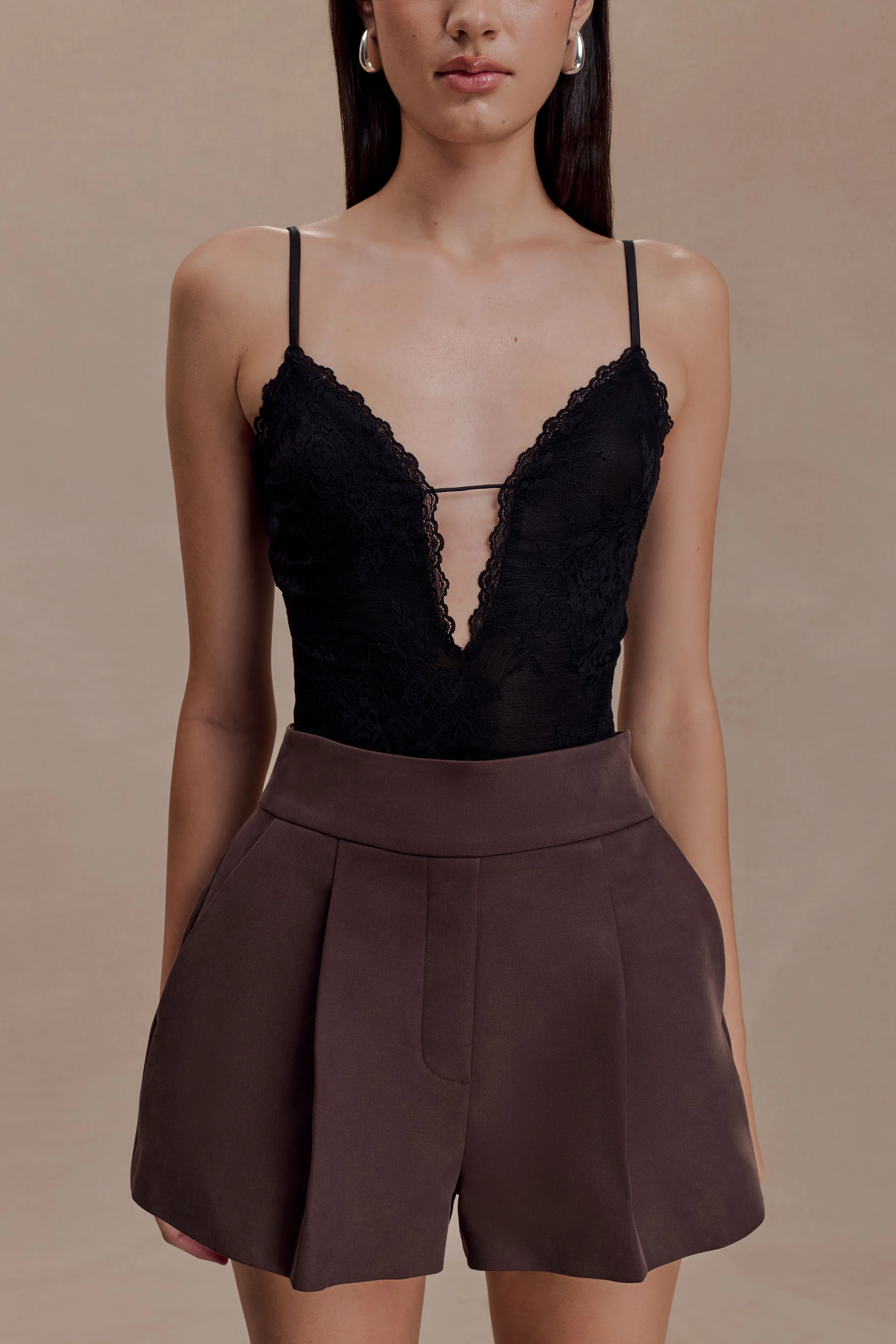 Jasper Plunge Lace Bodysuit - Black - Image 3