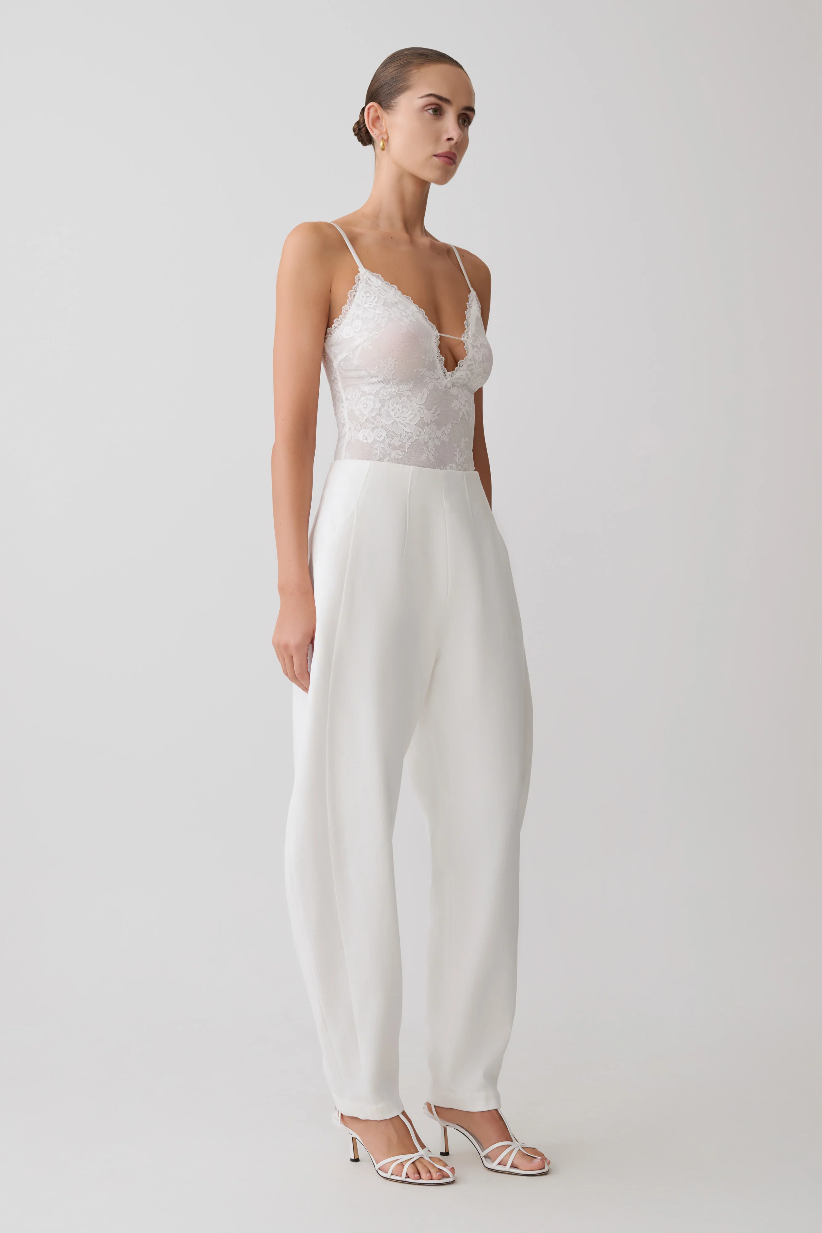 Jasper Plunge Lace Bodysuit - Ivory - Image 3