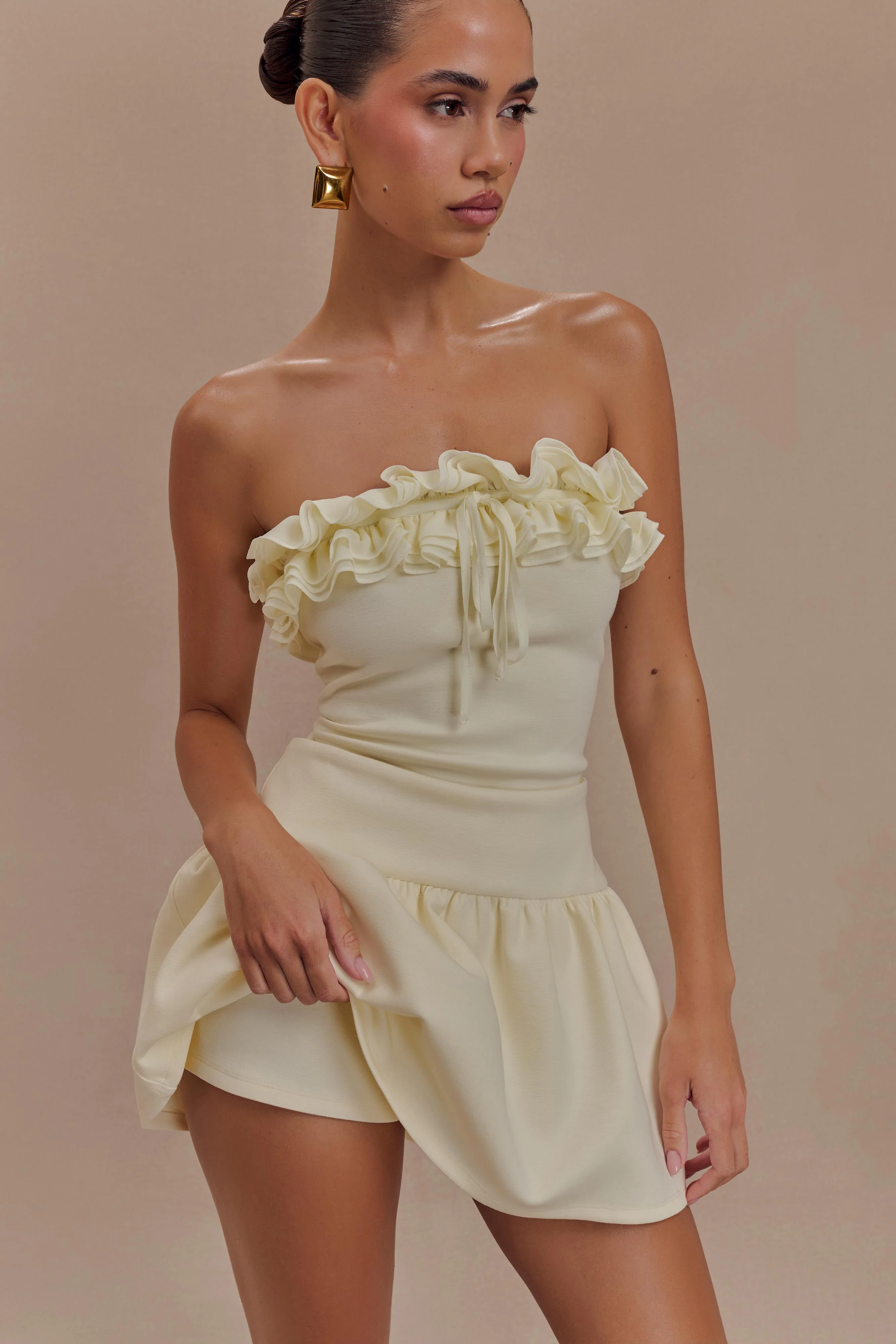 Jennie Frill Mini Skort - Ivory - Image 3