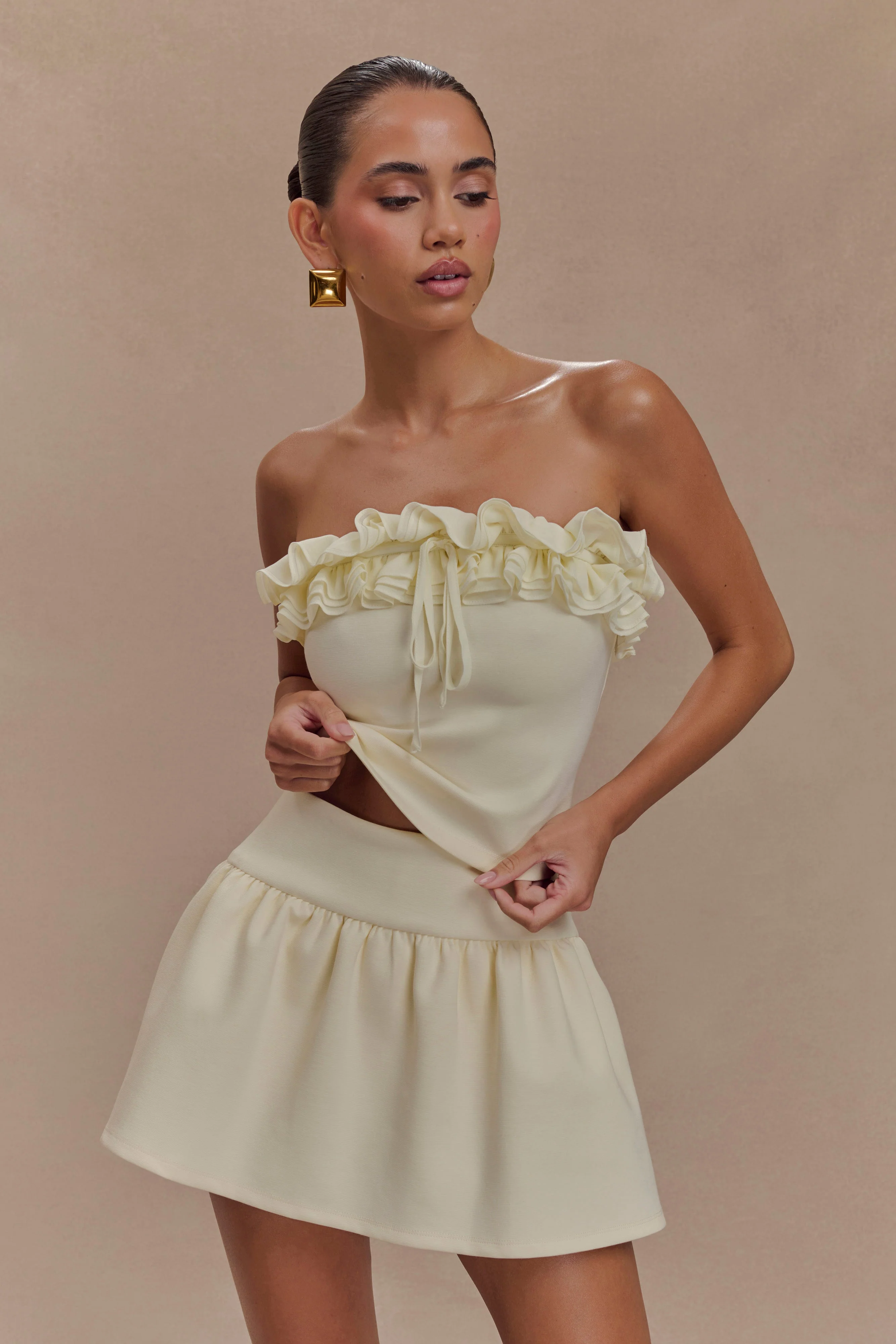 Jennie Frill Mini Skort - Ivory - Image 7