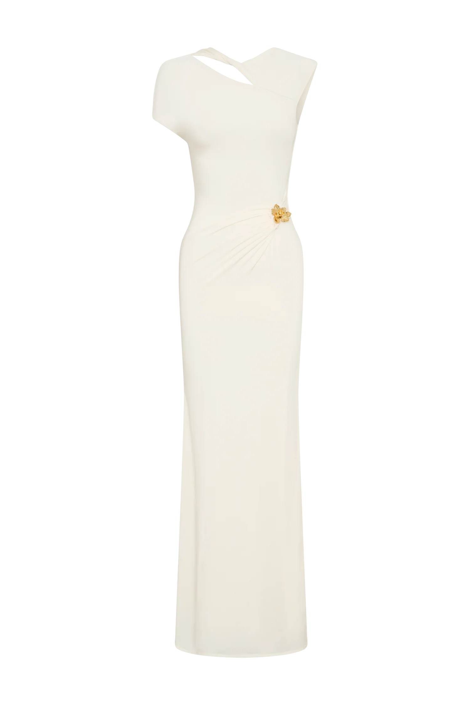 Kaida Slinky Maxi Dress With Hardware - Ivory - Image 7