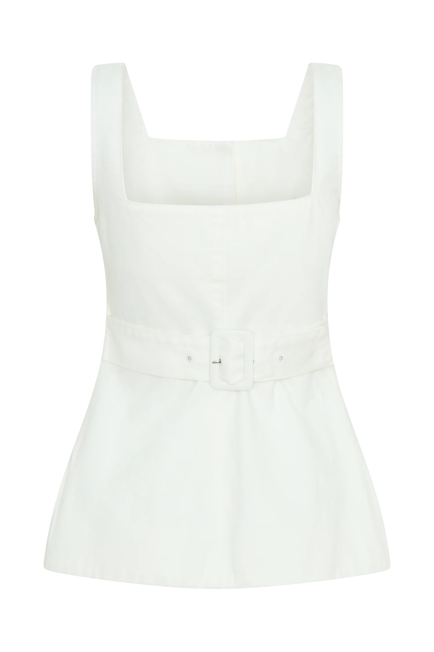 Kaitlyn Square Neck Long Line Top - White - Image 6