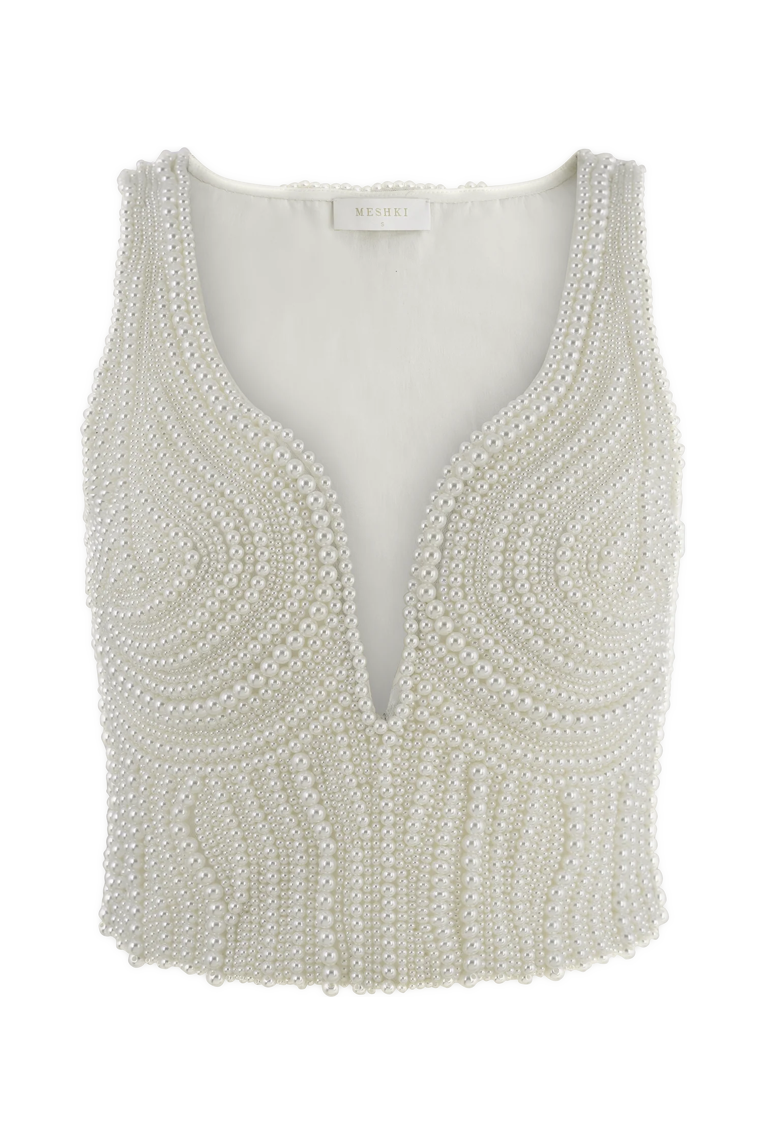 Kathia Pearl Hand Beaded Top - White - Image 11