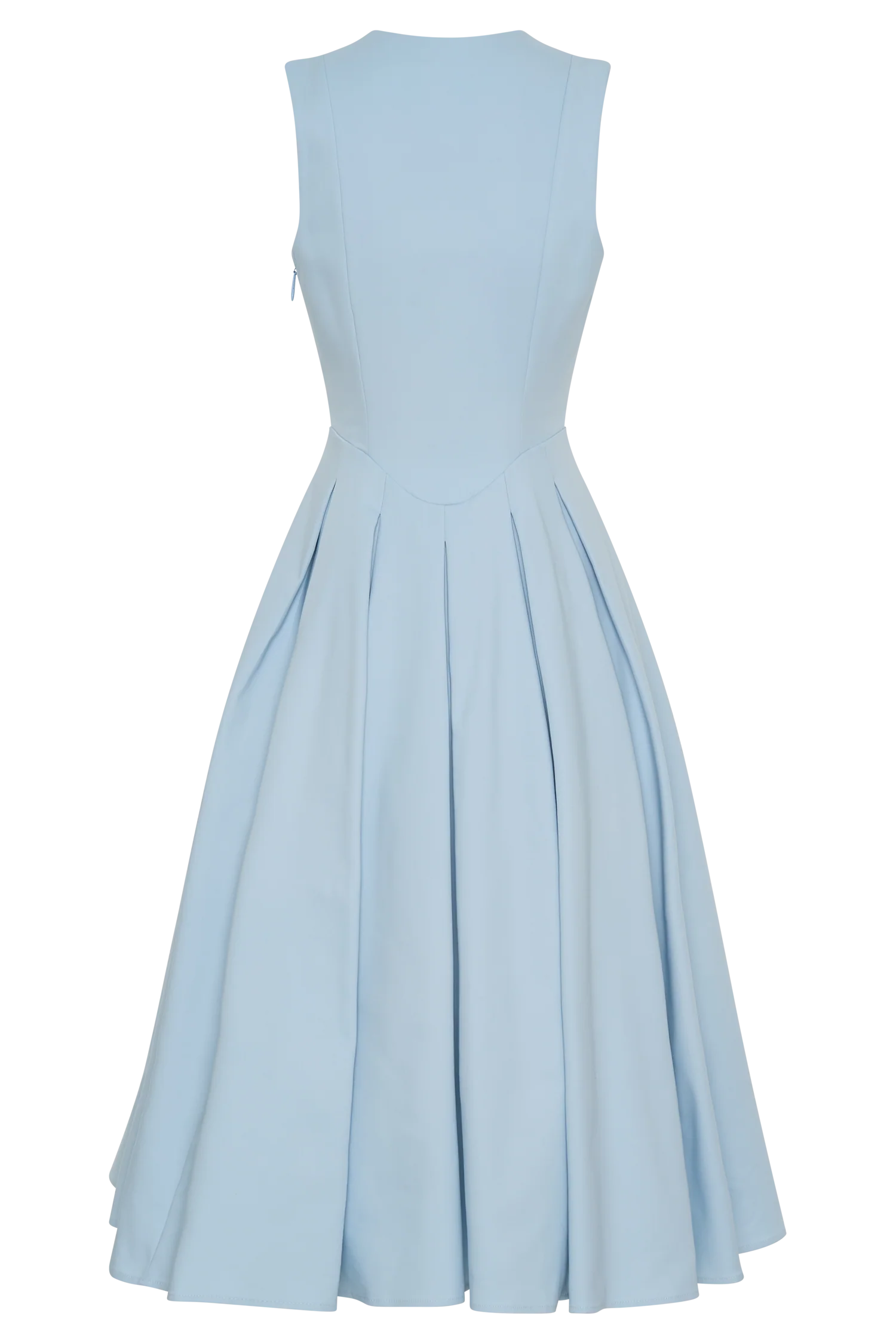 Keely Cotton Sleeveless Midi Dress - Sky Blue - Image 7