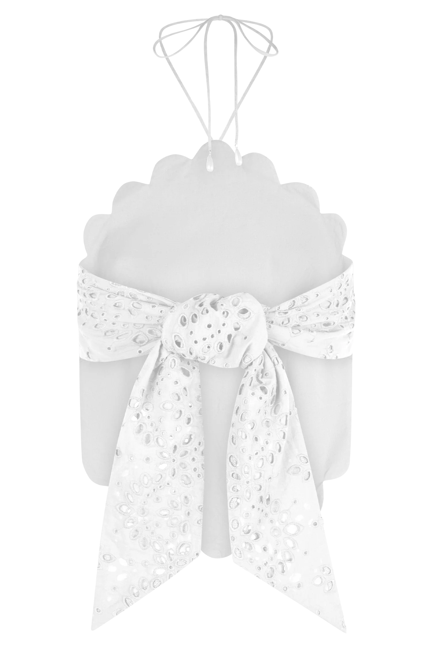 Kensley Broderie Halter Top - White - Image 10