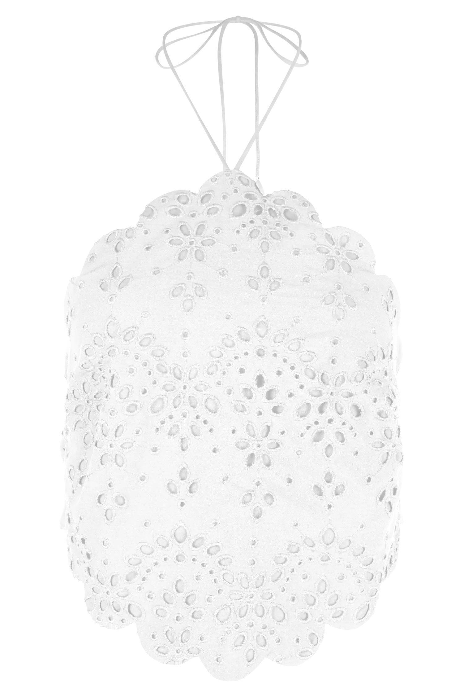 Kensley Broderie Halter Top - White - Image 11