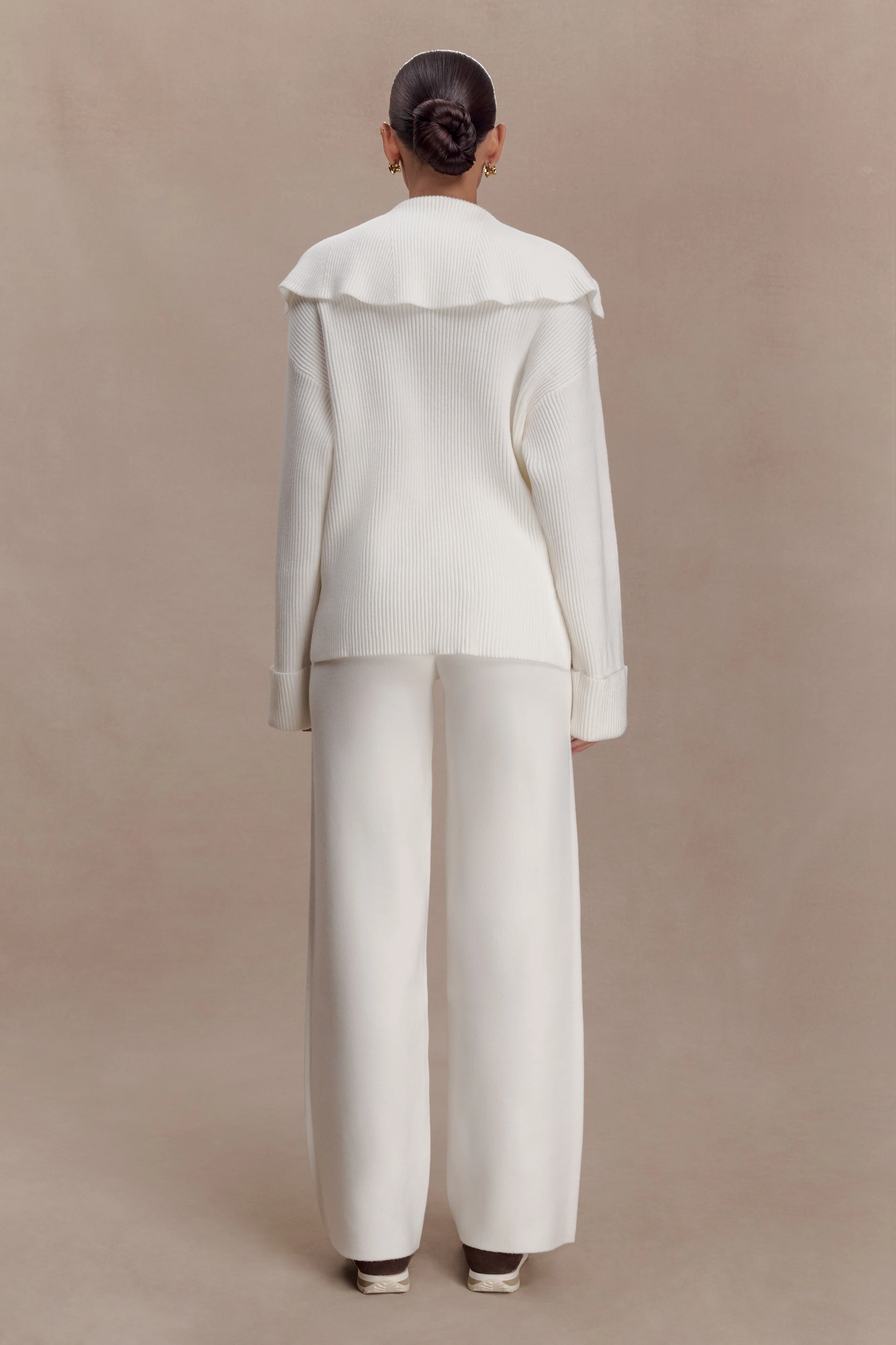 Kerrymae Straight Leg Knit Pants - Off White - Image 2